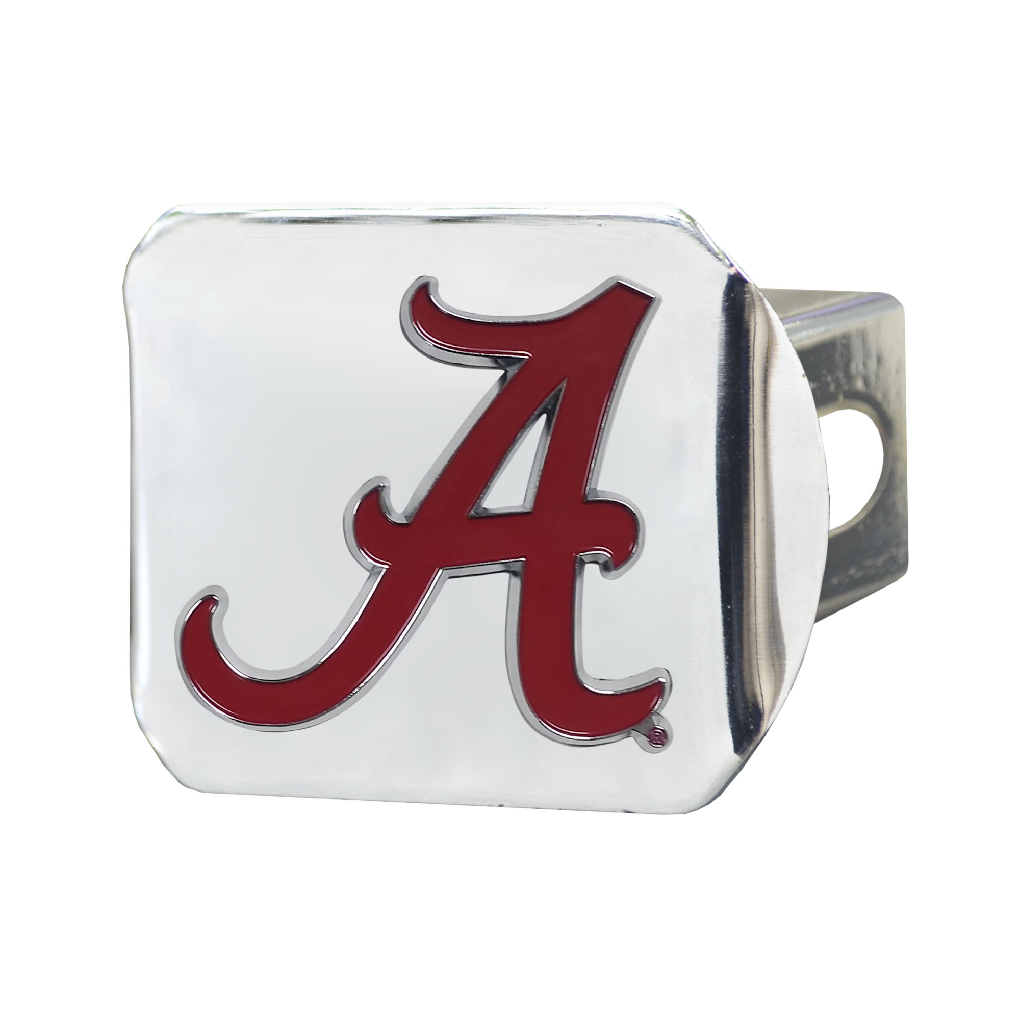 Alabama Crimson Tide Color on Chrome Hitch Cover    