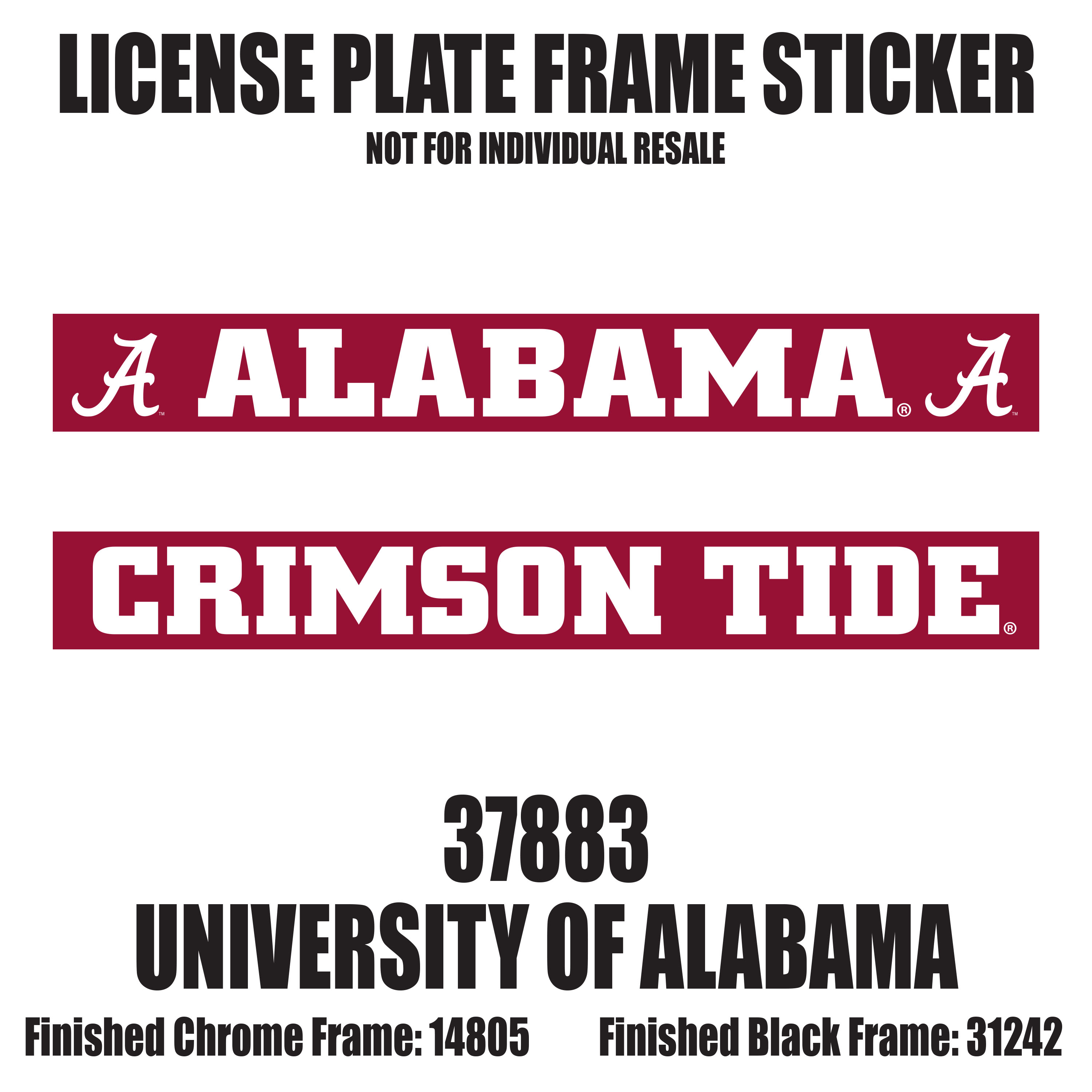 Alabama Crimson Tide LPF Sticker  