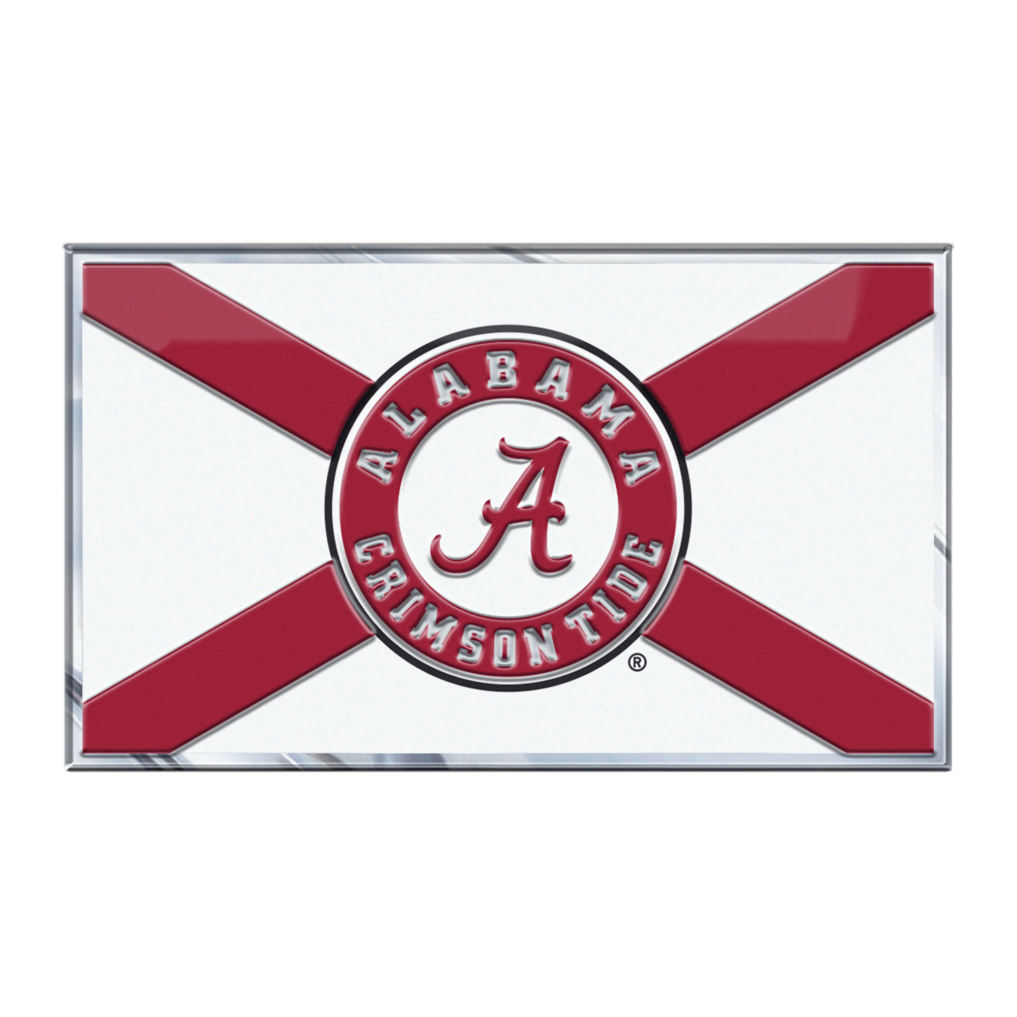 Alabama Crimson Tide Embossed State Flag Emblem  