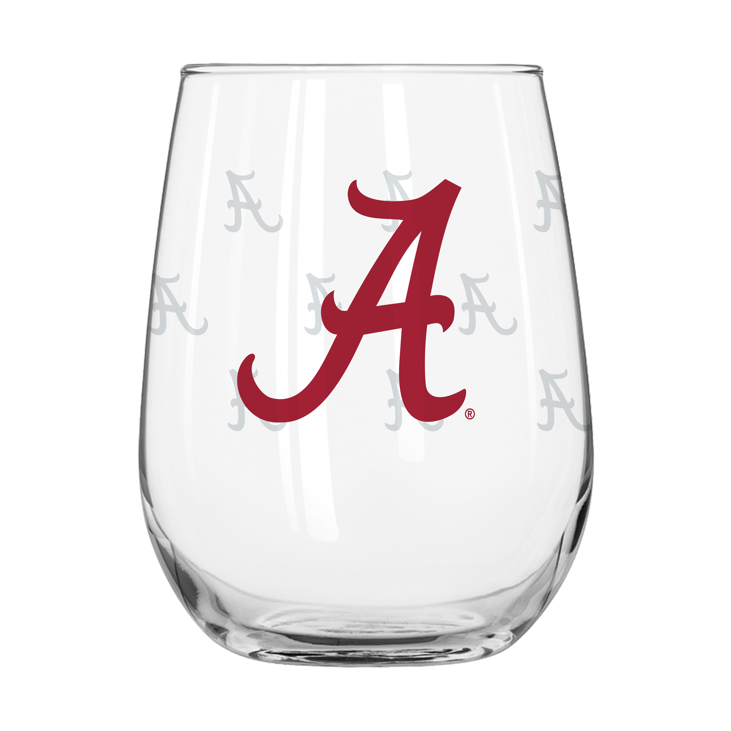 Alabama Crimson Tide 16oz Satin Etch Curved Beverage Glass    