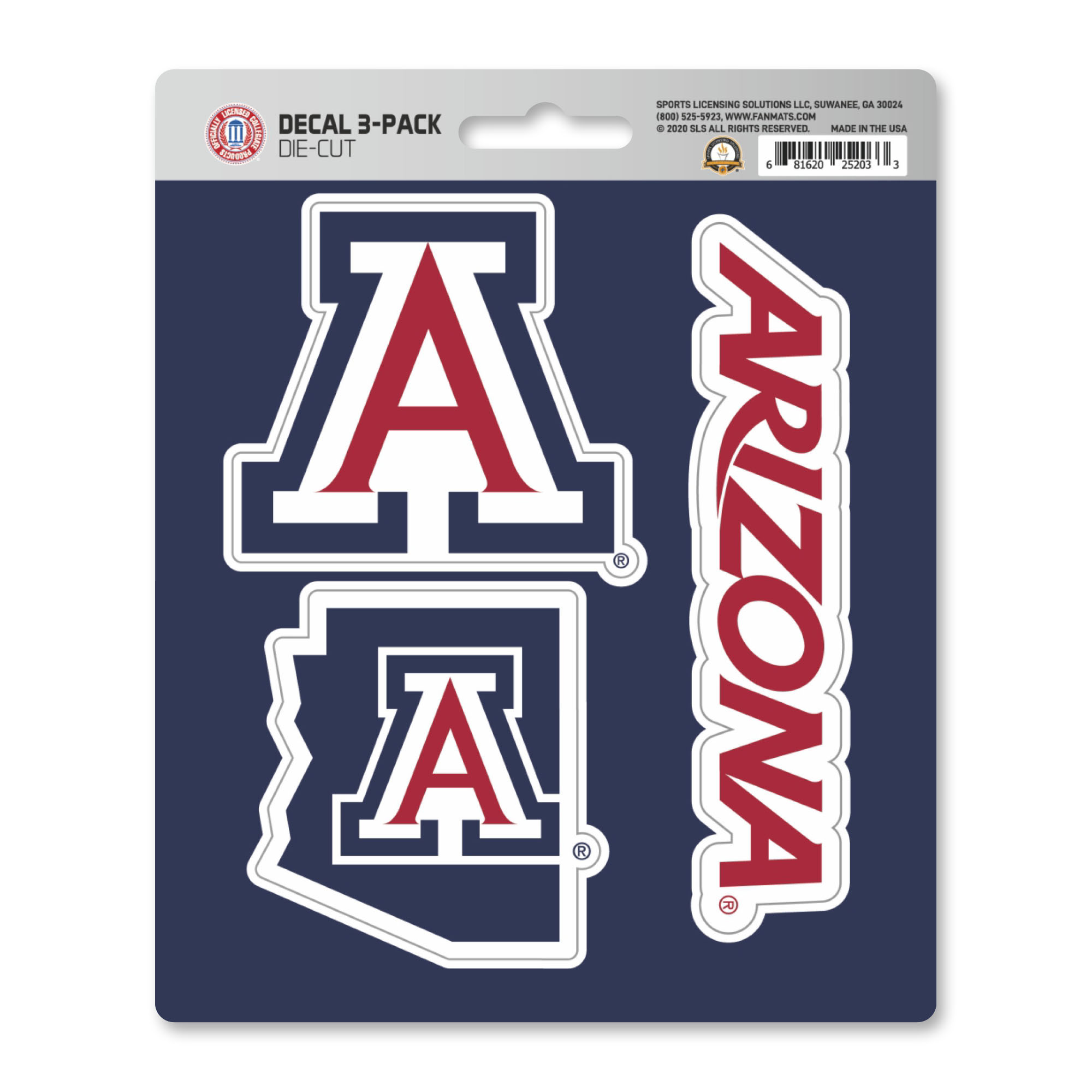 Arizona Wildcats Decal 3-pk    