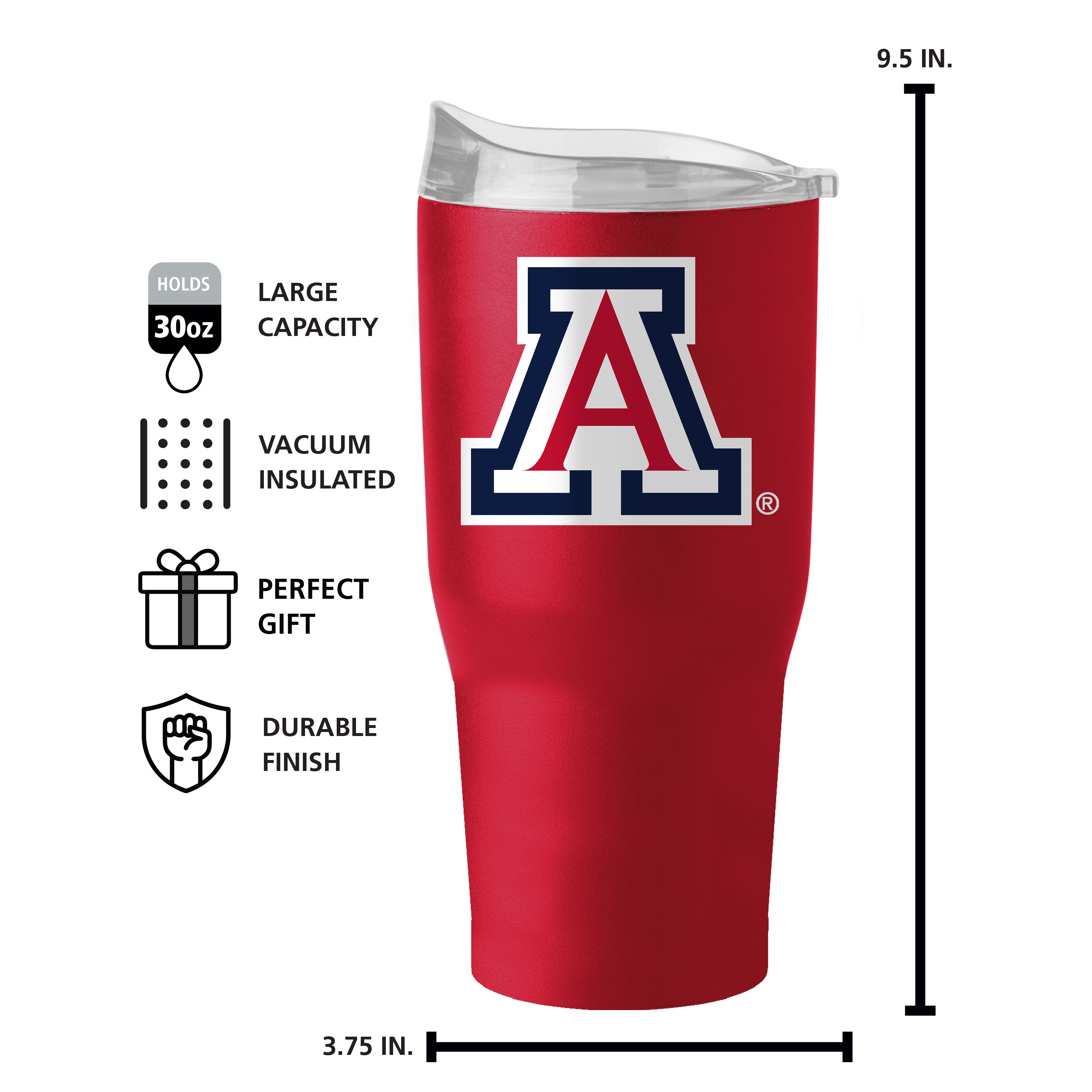 Arizona Wildcats 30oz Flipside Powder Coat Tumbler    
