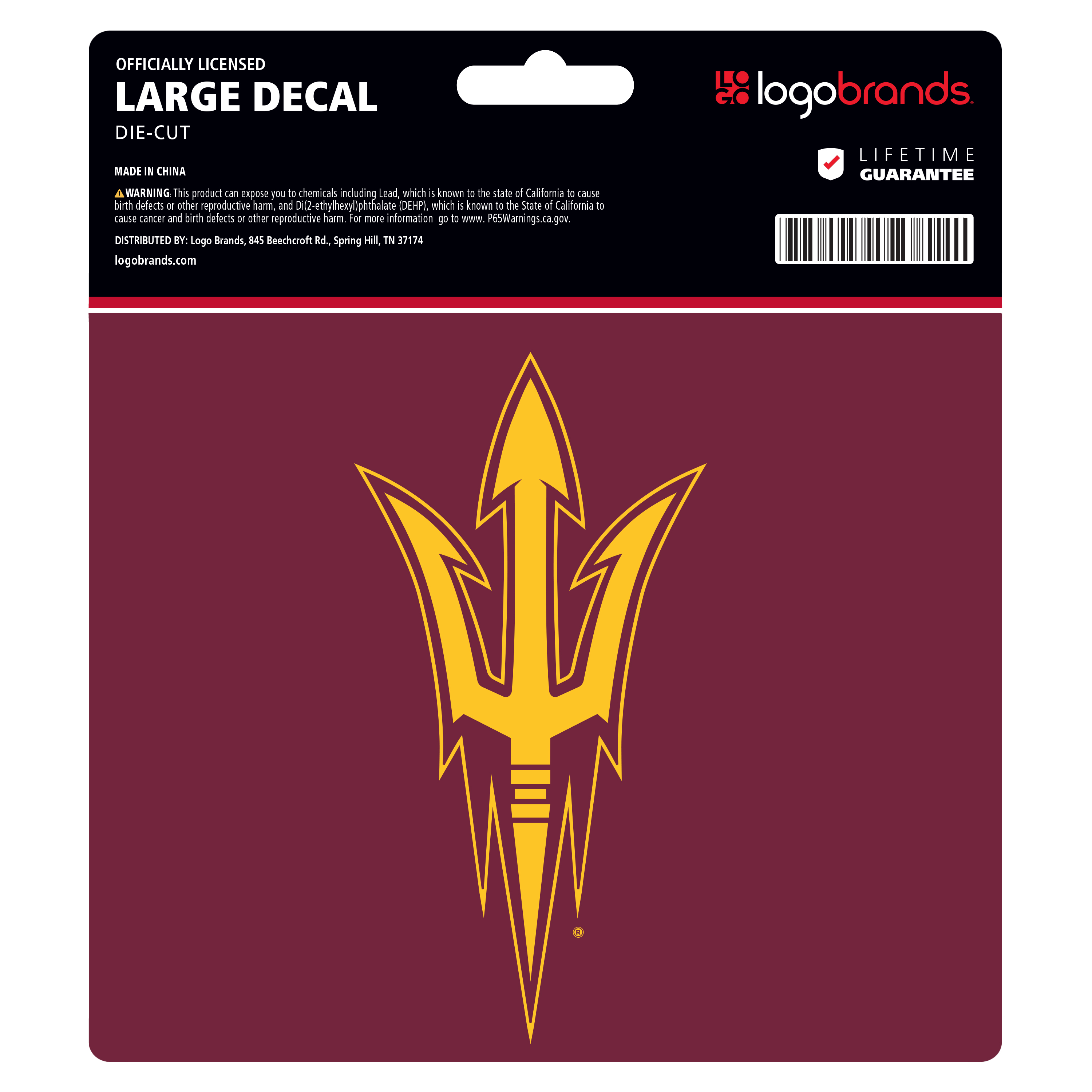 Arizona State Sun Devils University Large Decal    