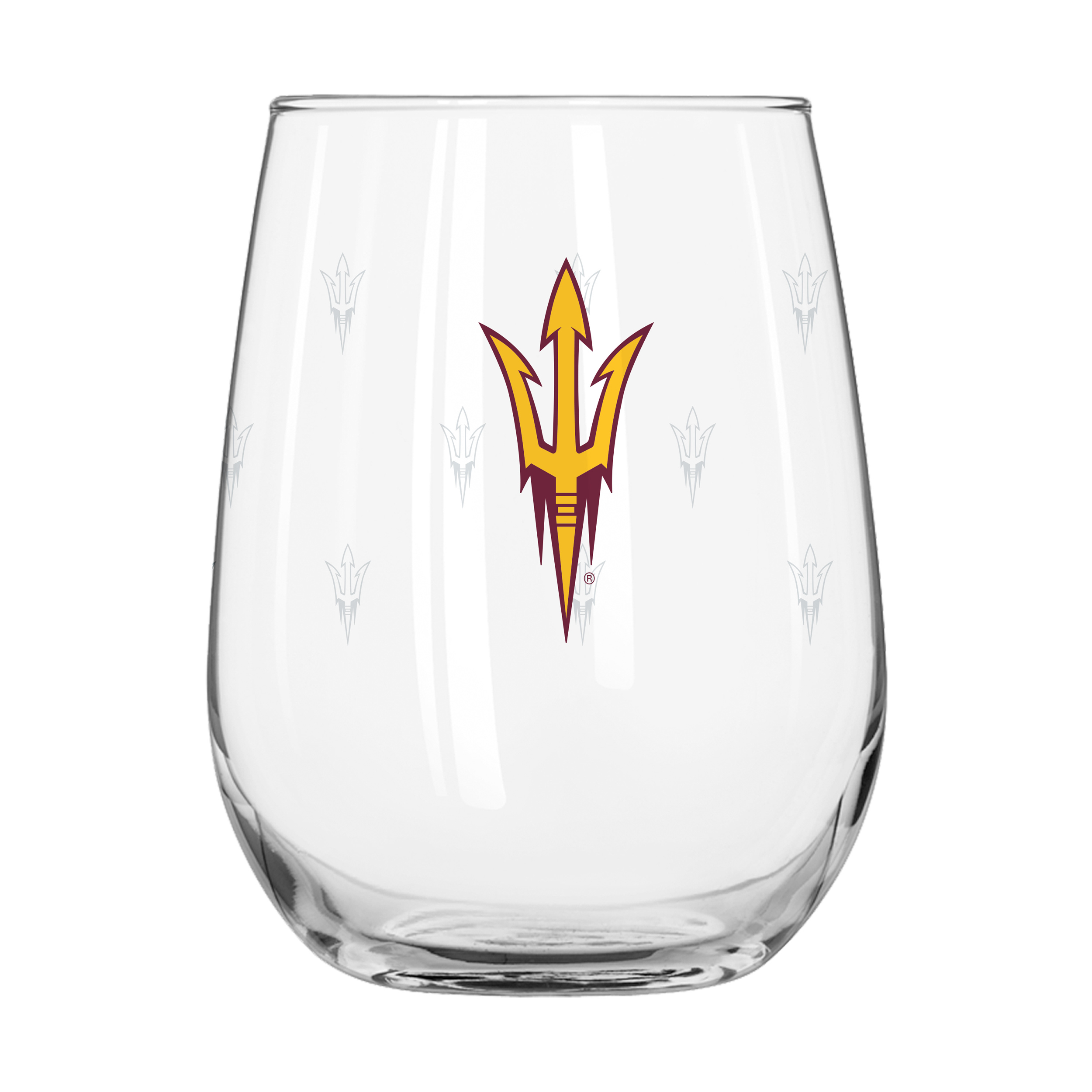 Arizona State 16oz Satin Etch Curved Beverage Glass  