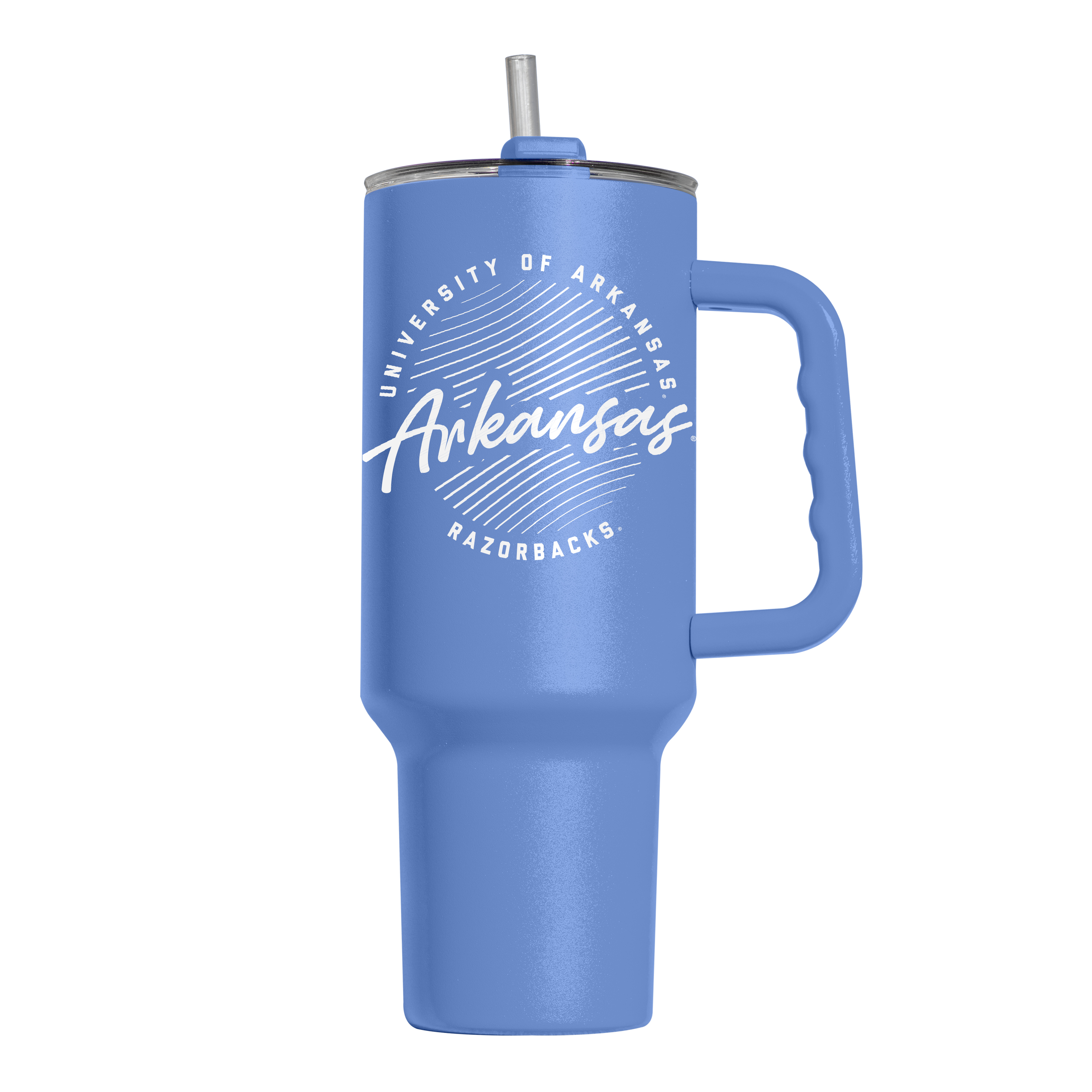 Arkansas 40oz Retro Script Arctic Powder Coat Tumbler  