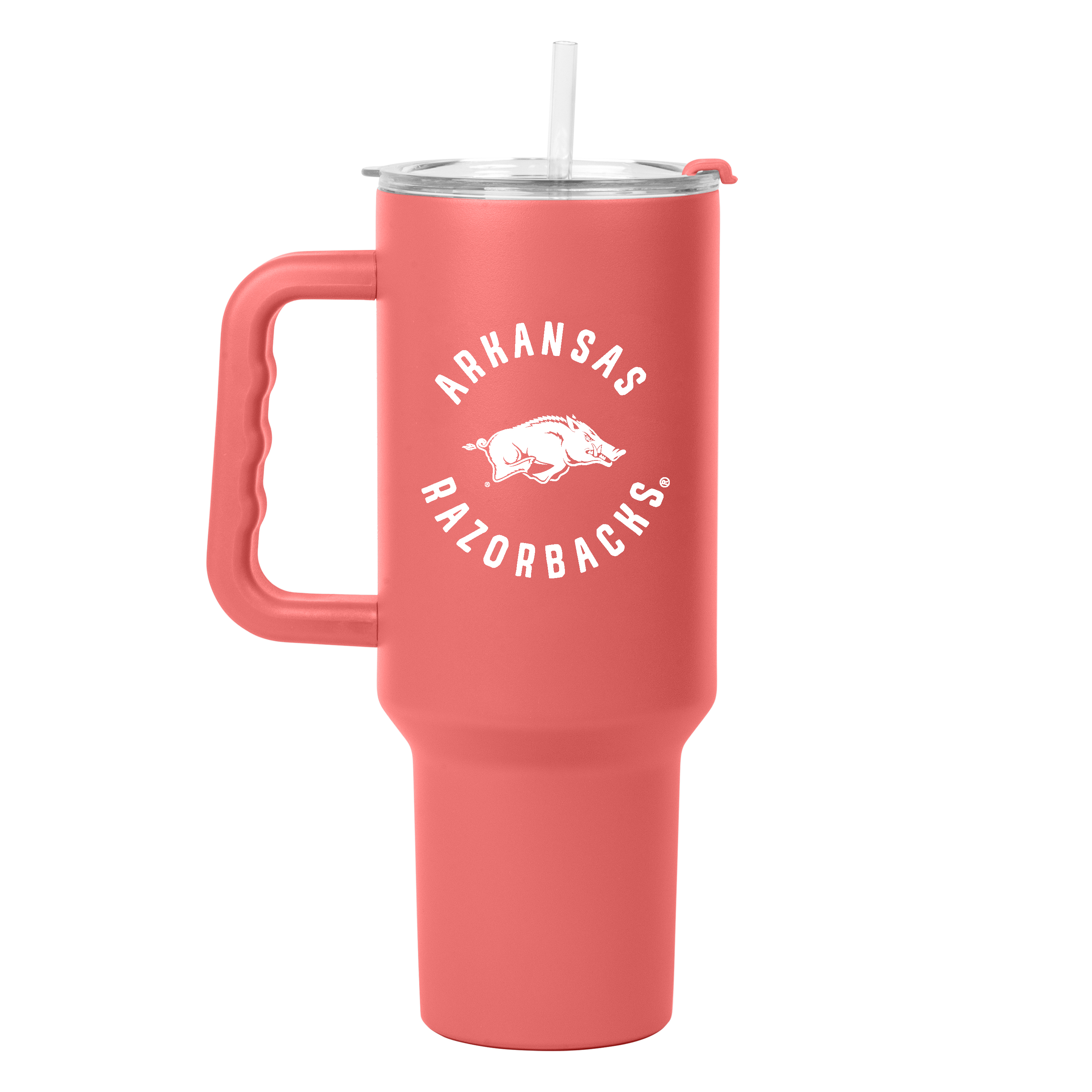 Arkansas 40oz Coral Powder Coat Tumbler  
