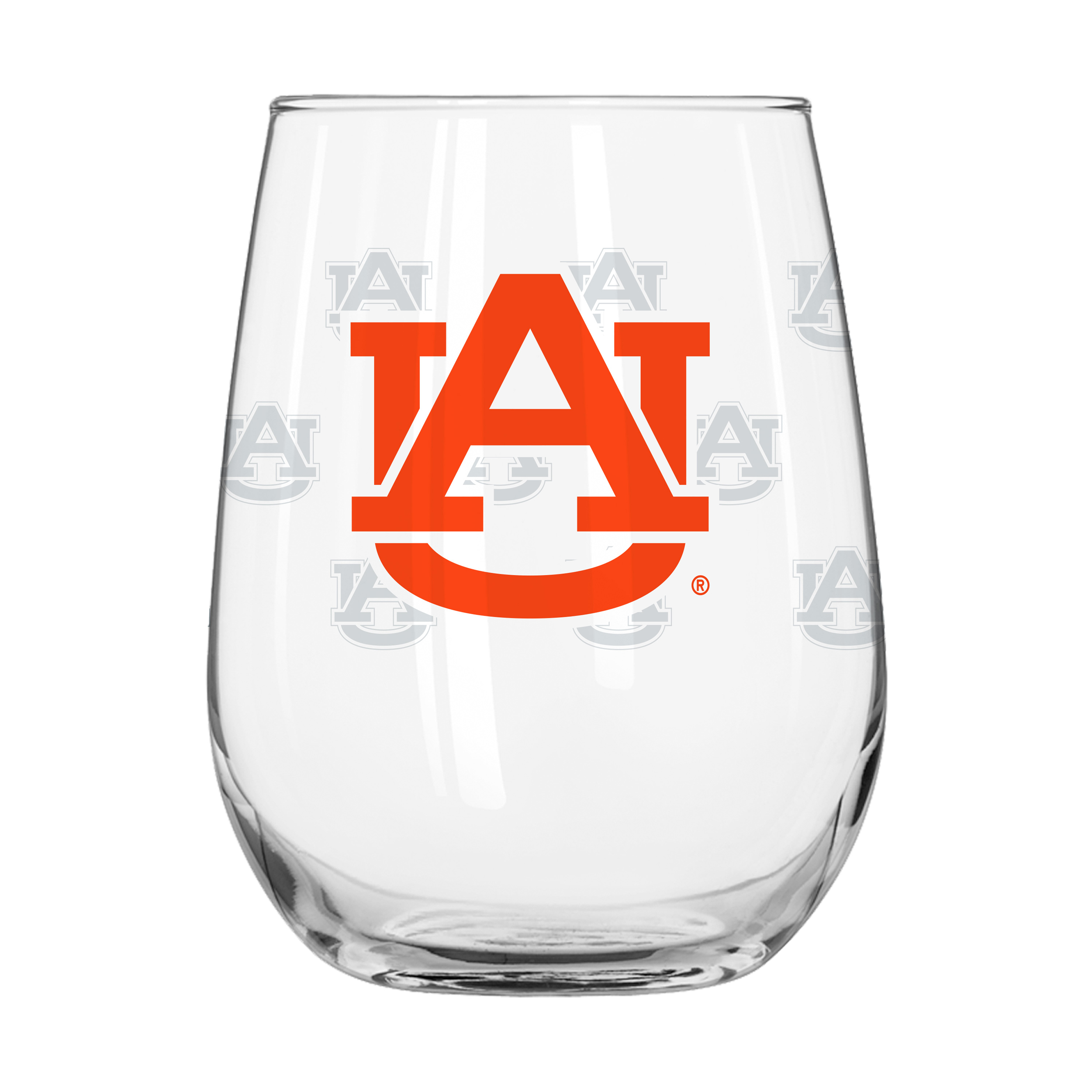 Auburn Tigers 16oz Satin Etch Curved Beverage Glass    