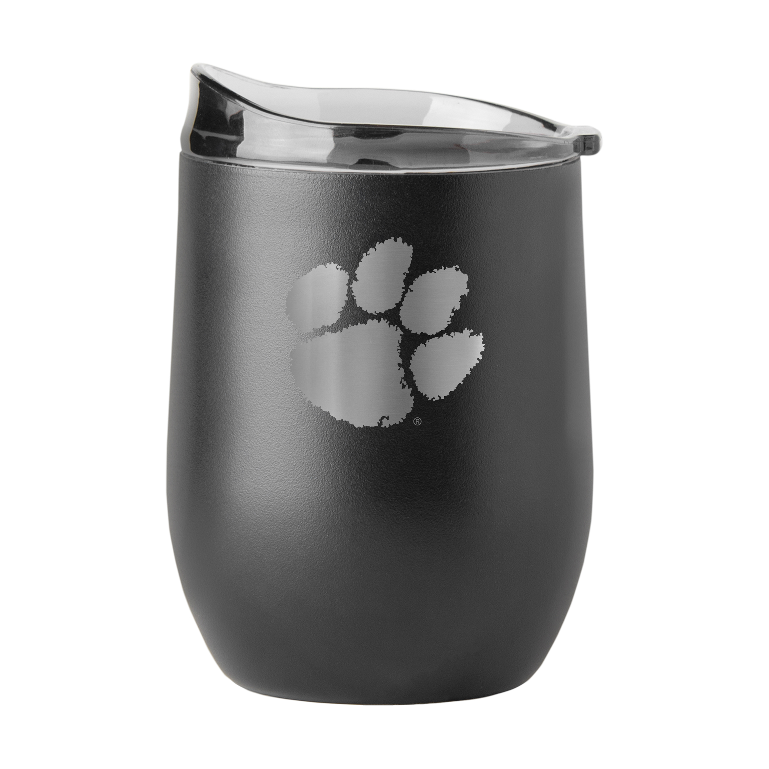 Clemson Tigers 16oz Etch Black Powder Coat Curved Beverage    