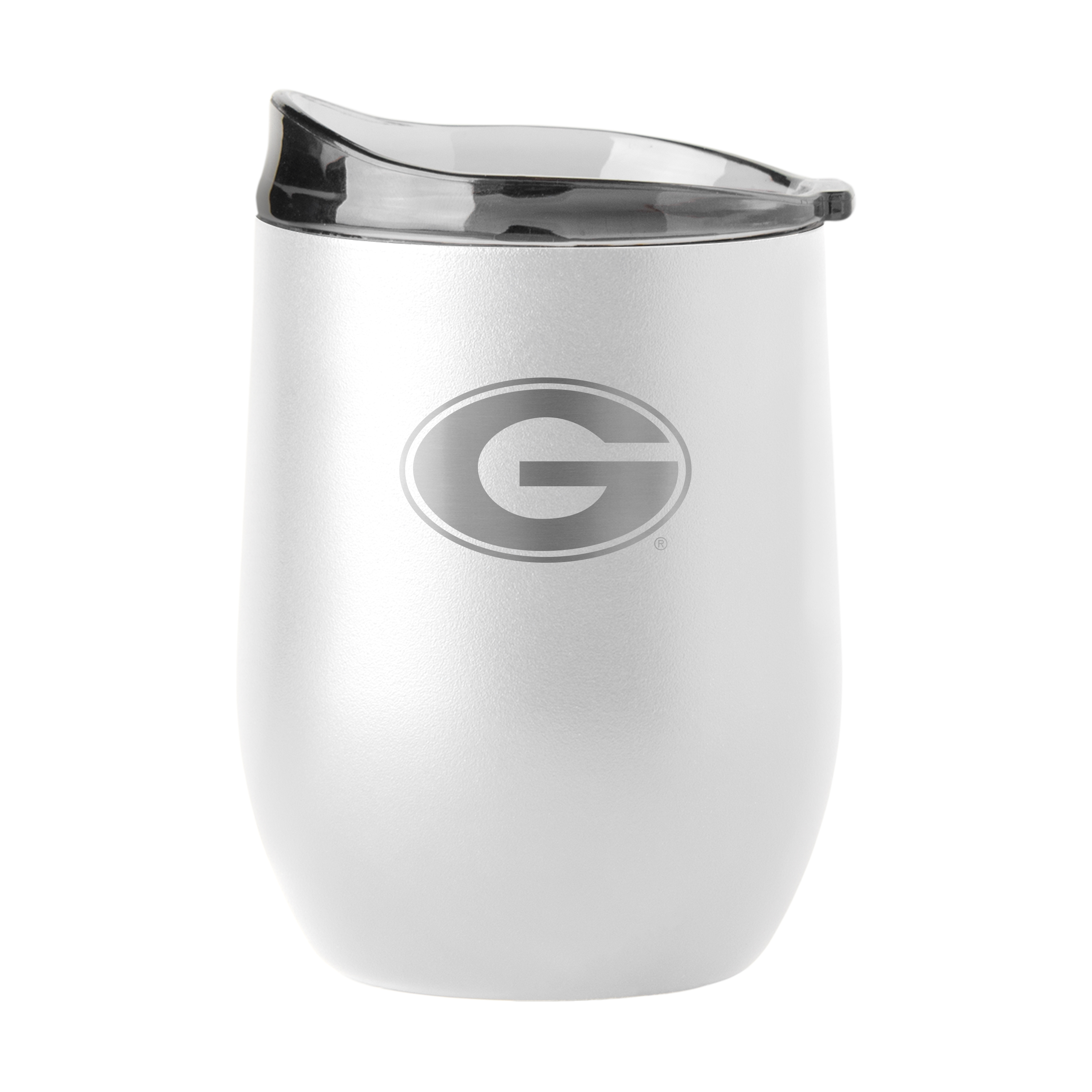 Georgia Bulldogs 16oz White Etch Powder Coat Curved Bev  