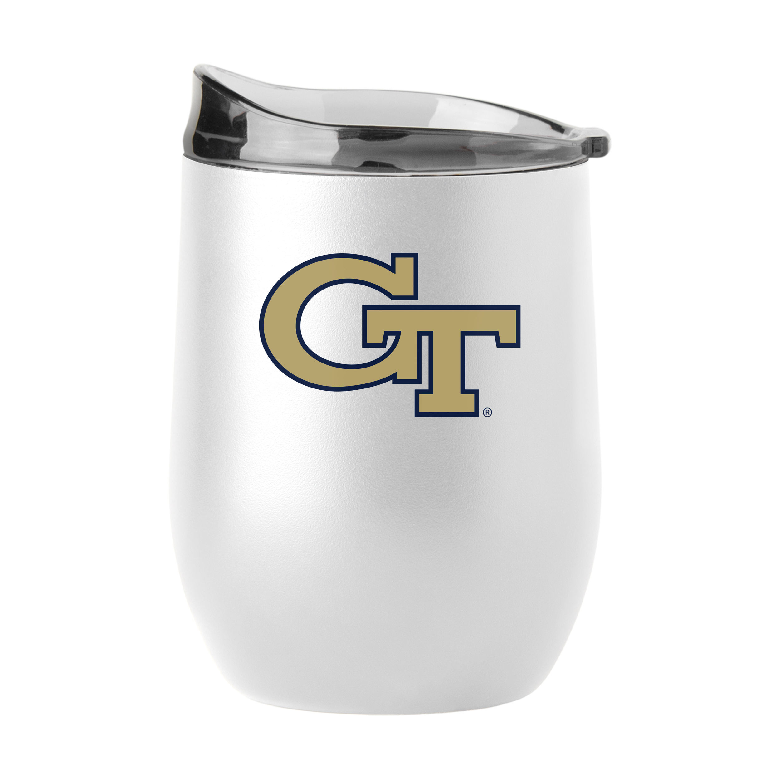 Georgia Tech YellowJackets 16oz Swagger White Powder Coat Curved Beverage  