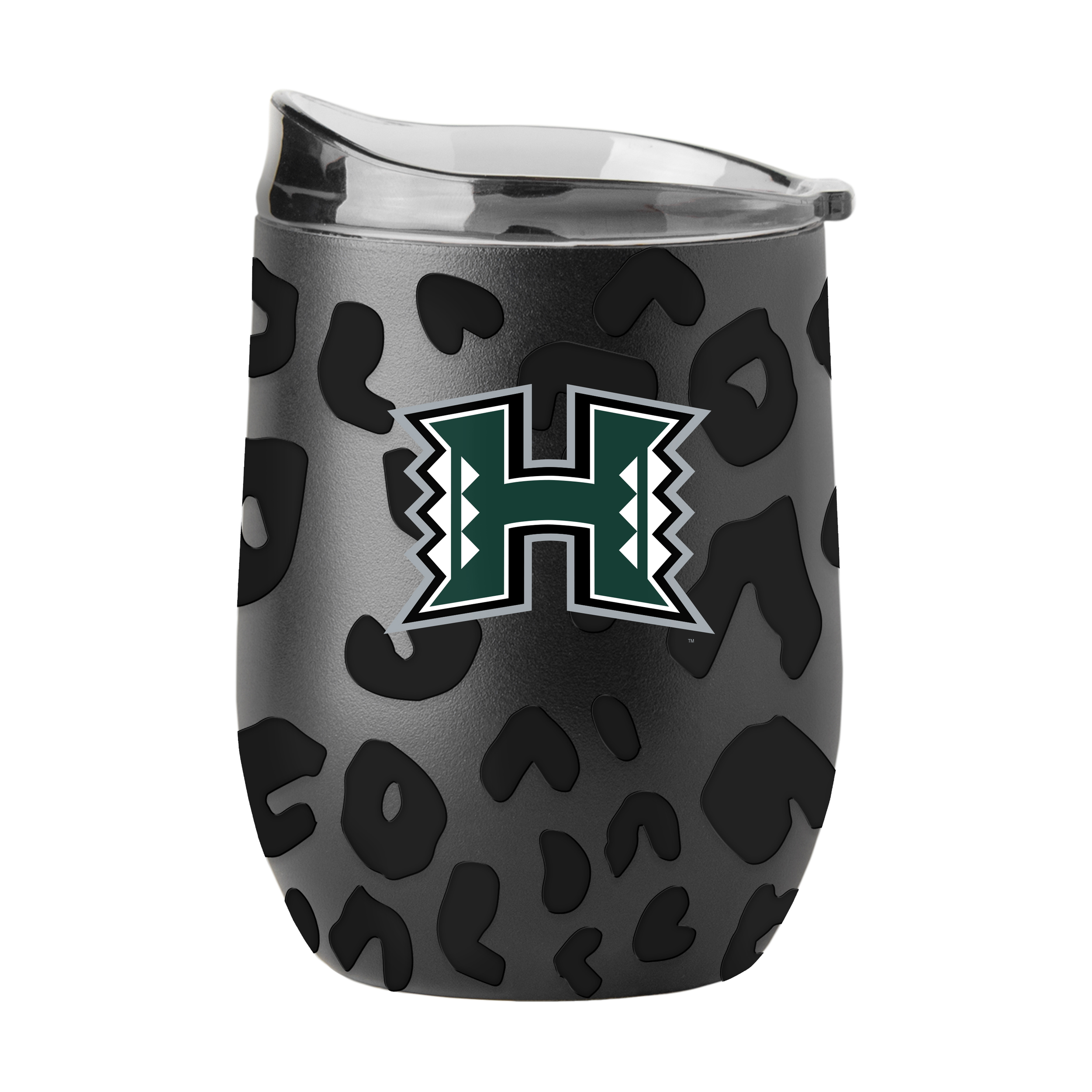 Hawaii Warriors Leopard 16oz Black Powdercoat Curved Beverage  