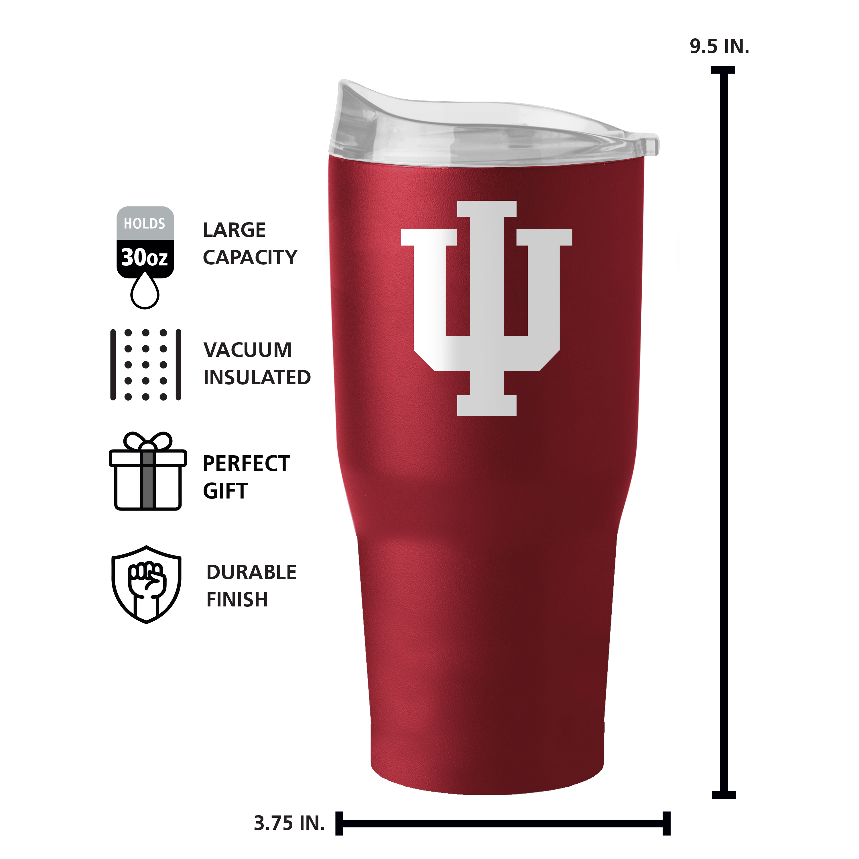 Indiana Hoosiers 30oz Flipside Powder Coat Tumbler  