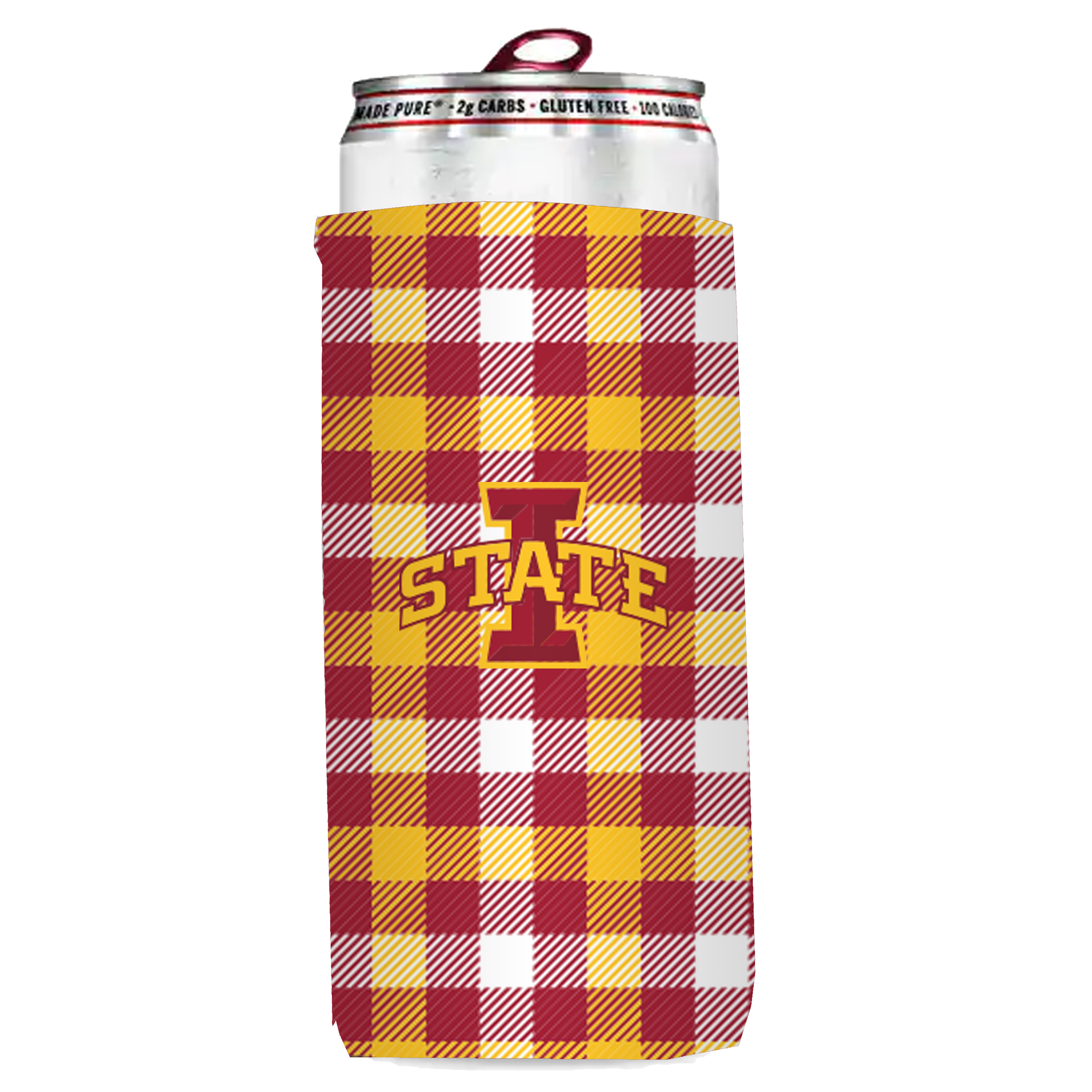 Iowa State Cyclones Plaid Insulated Slim Can Sleeve  