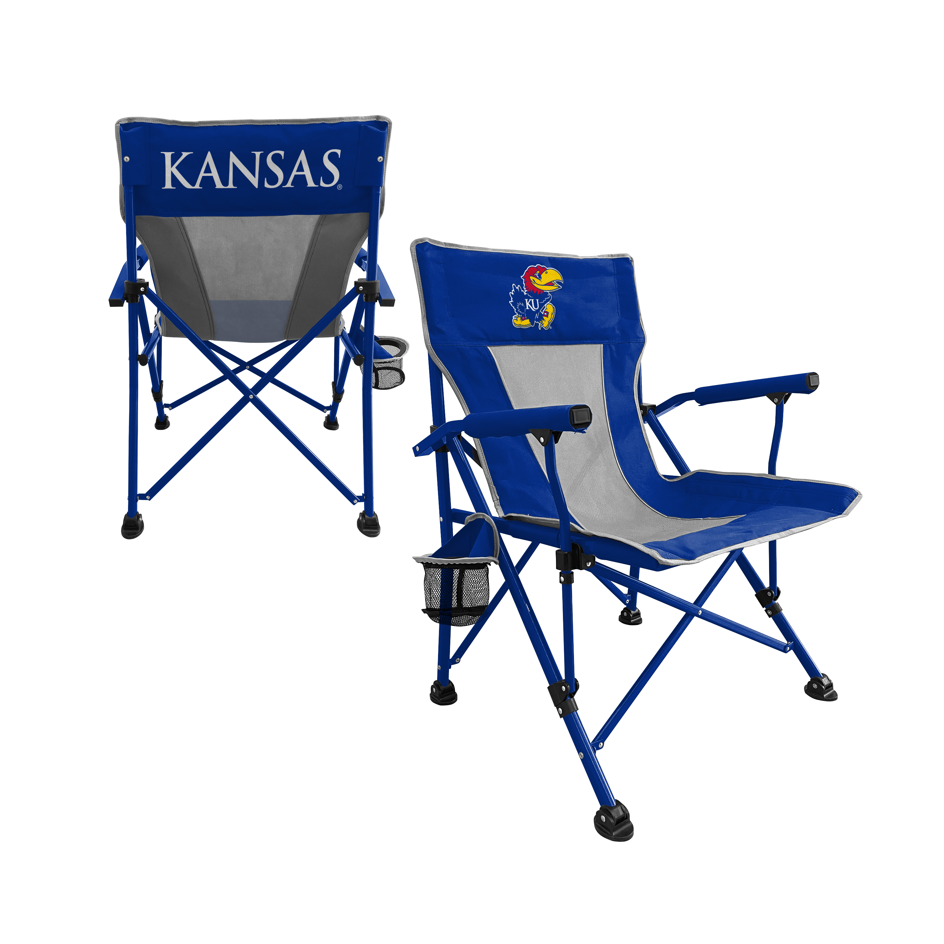 Kansas Jayhawks Hard Arm Folding Chair - Tailgate - Camping 