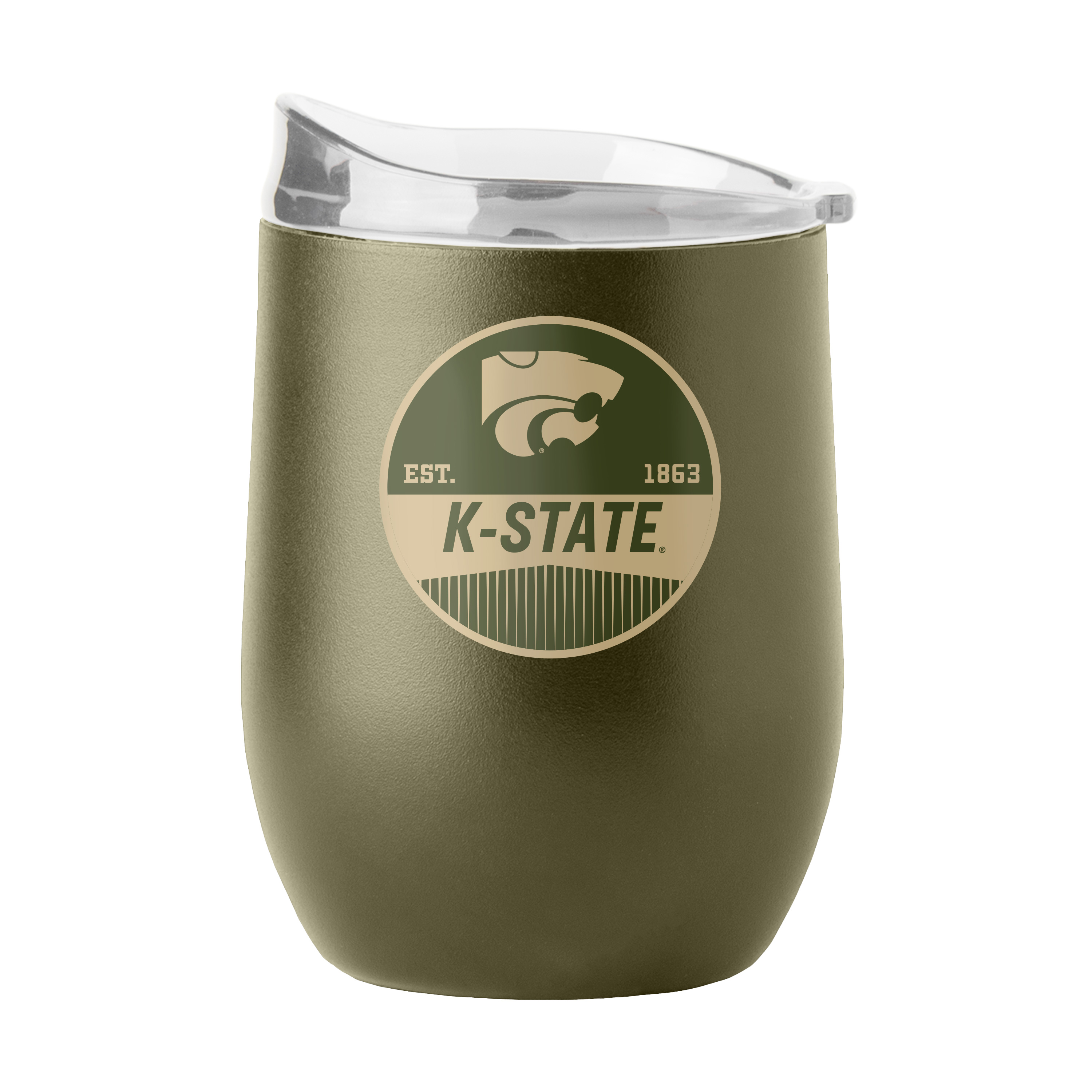 Kansas State Wildcats 16oz Badge Powder Coat Curved Bev  
