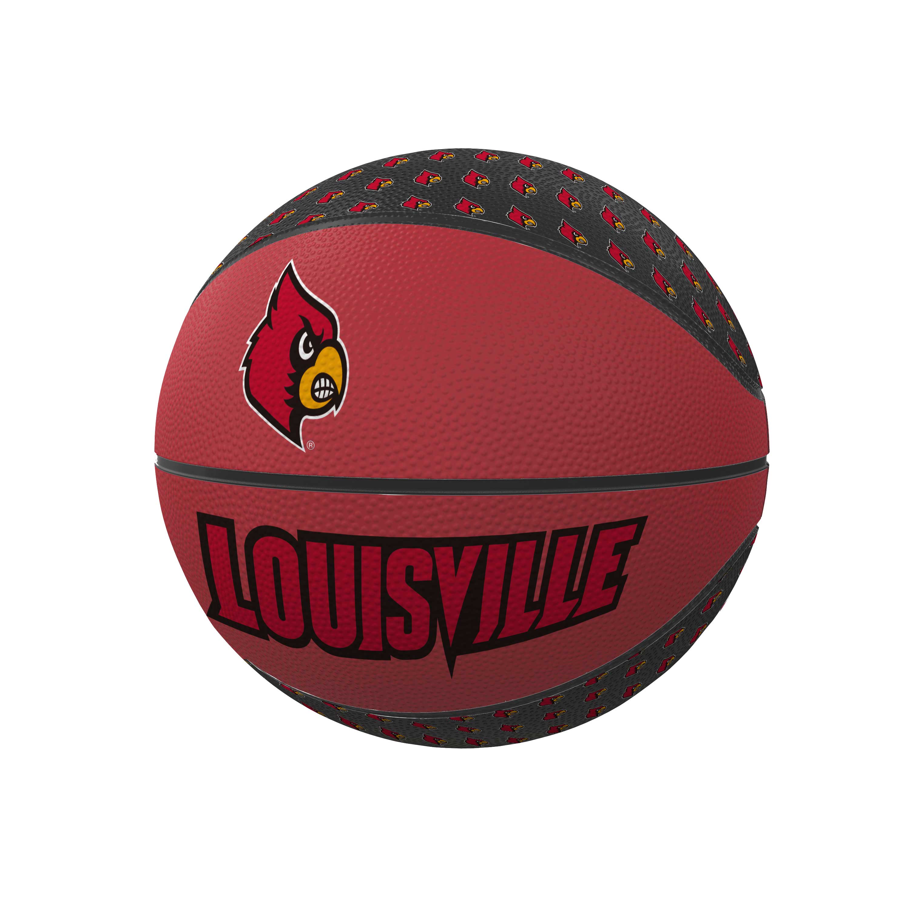 Louisville Cardinals Repeating Logo Mini-Size Rubber Basketball  