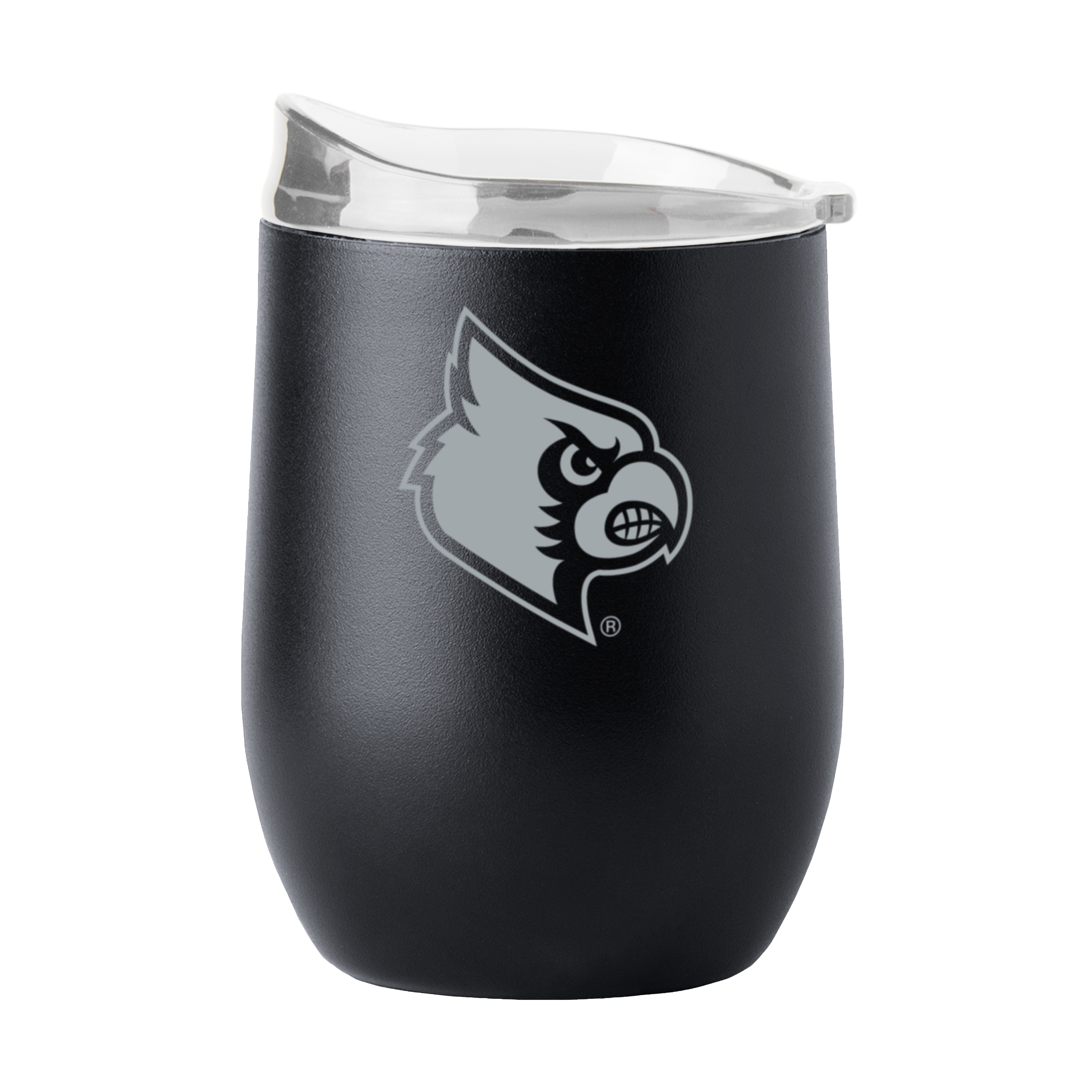 Louisville Cardinals 16oz Black Etch Powder Coat Curved Bev  