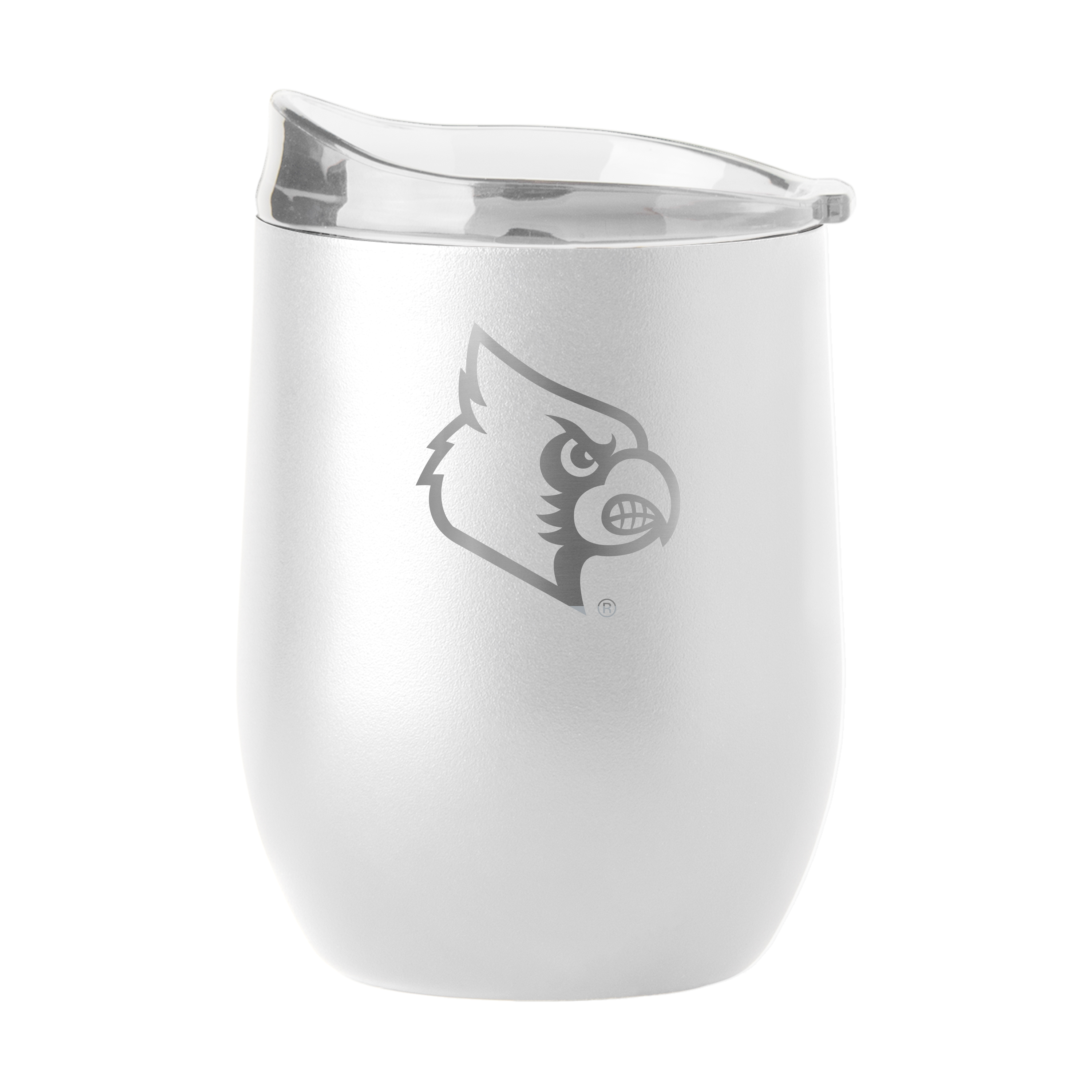 Louisville Cardinals White 16oz Etch Powder Coat Curved Beverage  