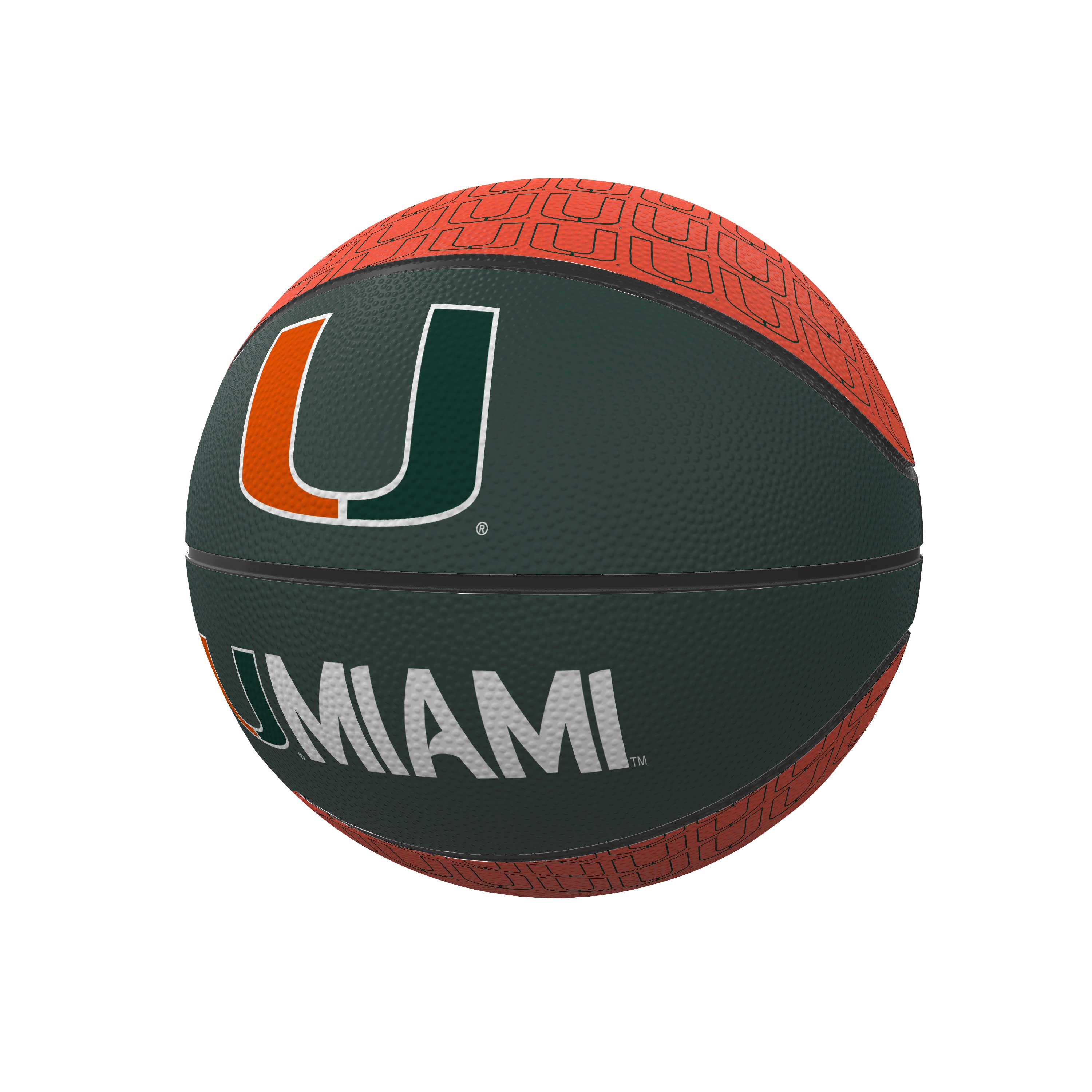 Miami Hurricanes Repeating Logo Mini-Size Rubber Basketball  