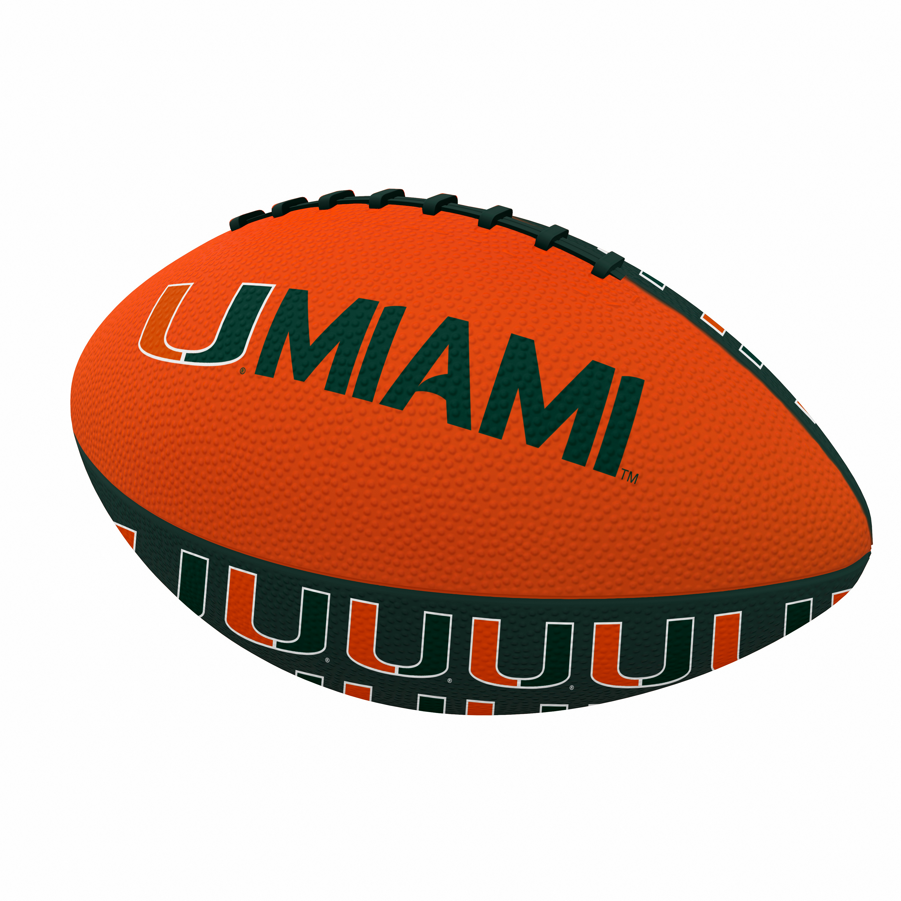 Miami Hurricanes Repeating Mini-Size Rubber Football  