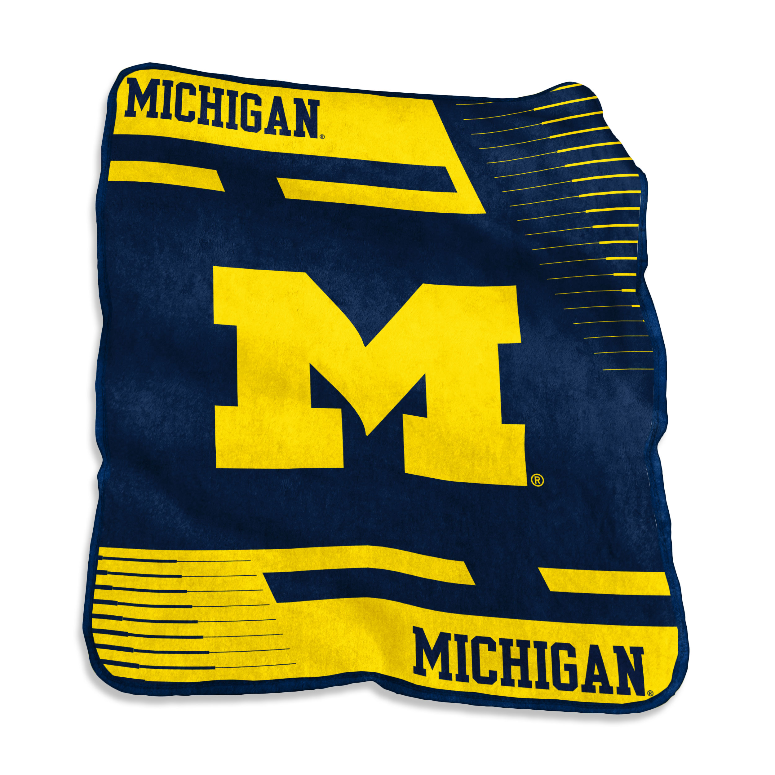 Michigan Wolverines Raschel Double Stripe Throw  