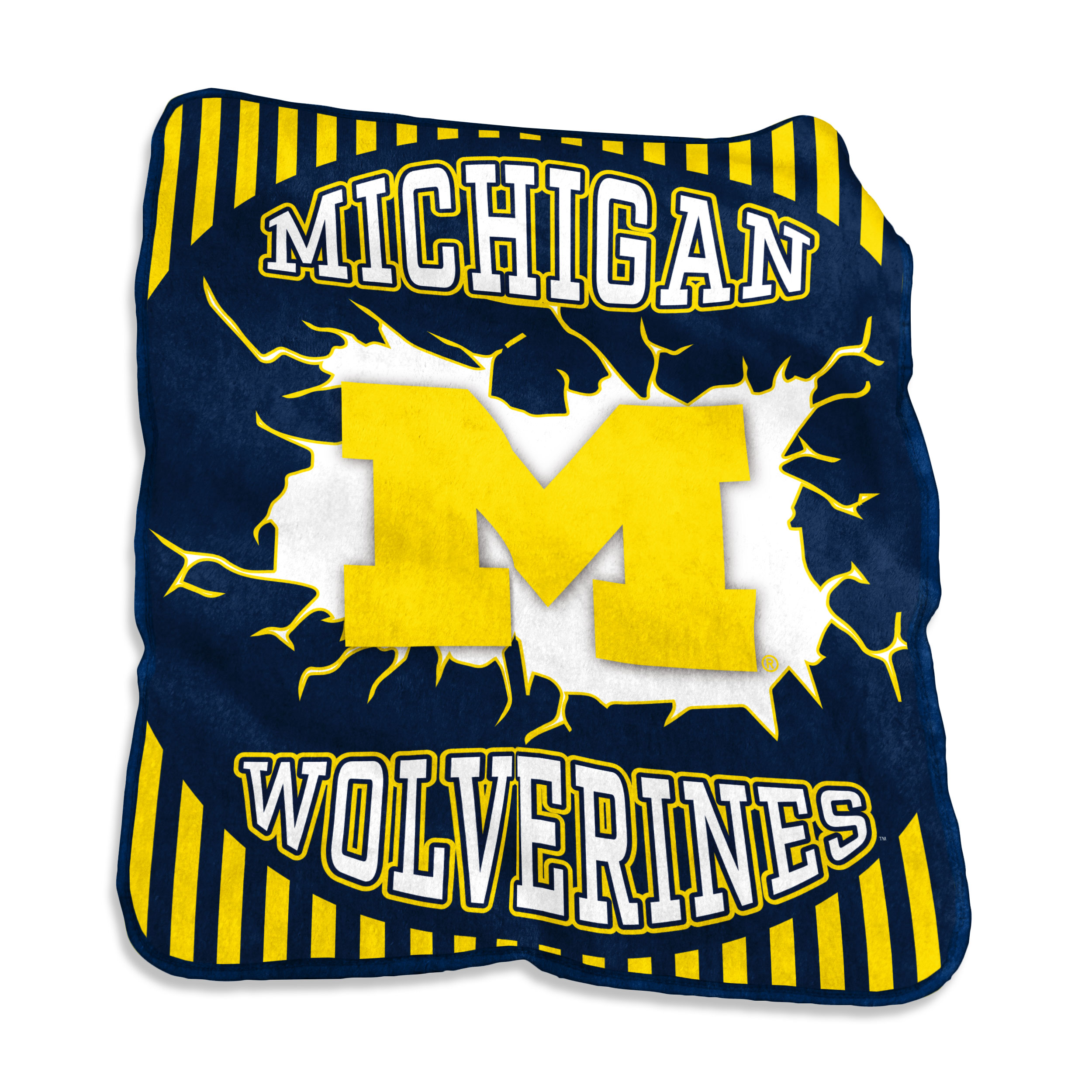 Michigan Wolverines Lightning Raschel Throw  
