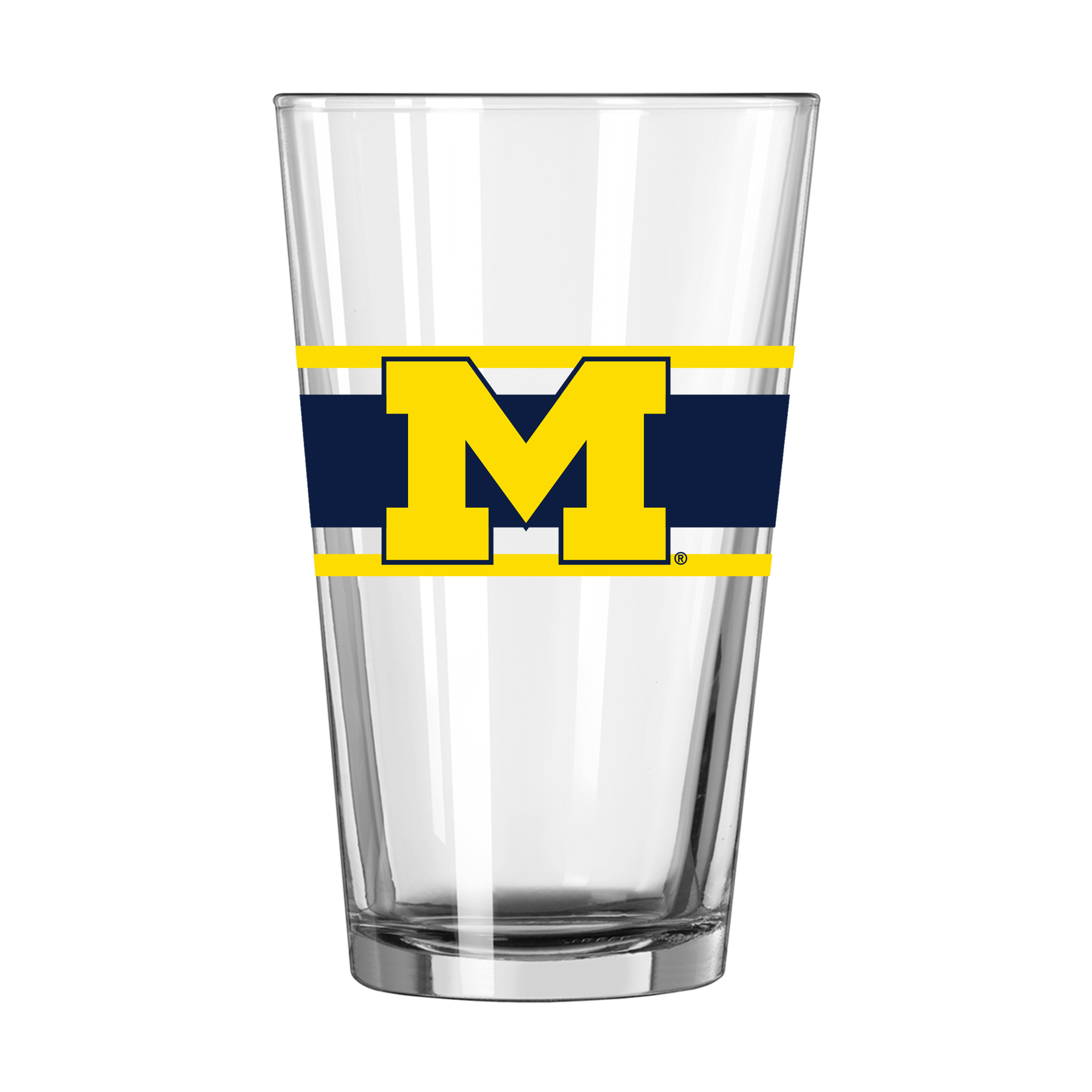 Michigan Wolverines 16oz Stripe Pint Glass  