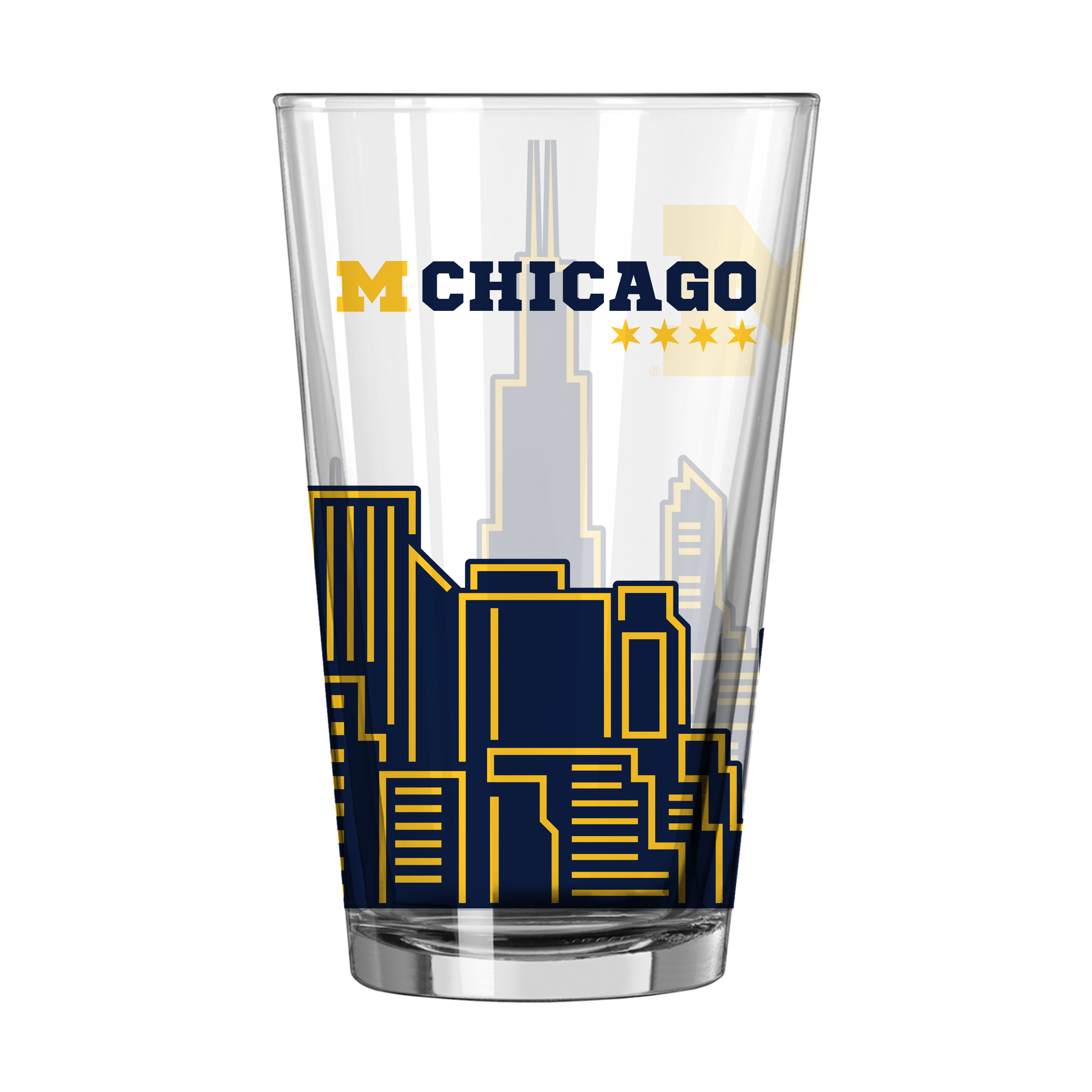 Michigan Wolverines Chicago 16oz Pint Glass  