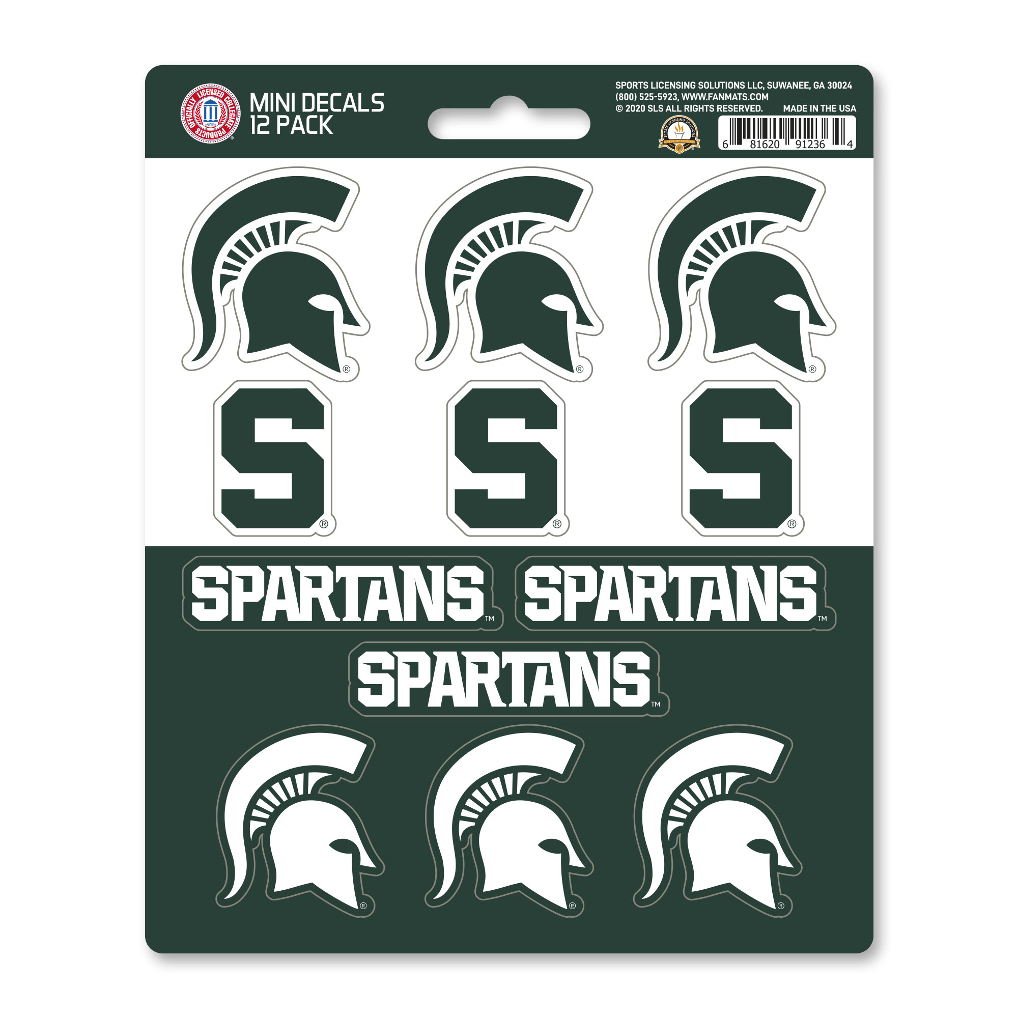 Michigan State Spartans Mini Decal 12-pk  