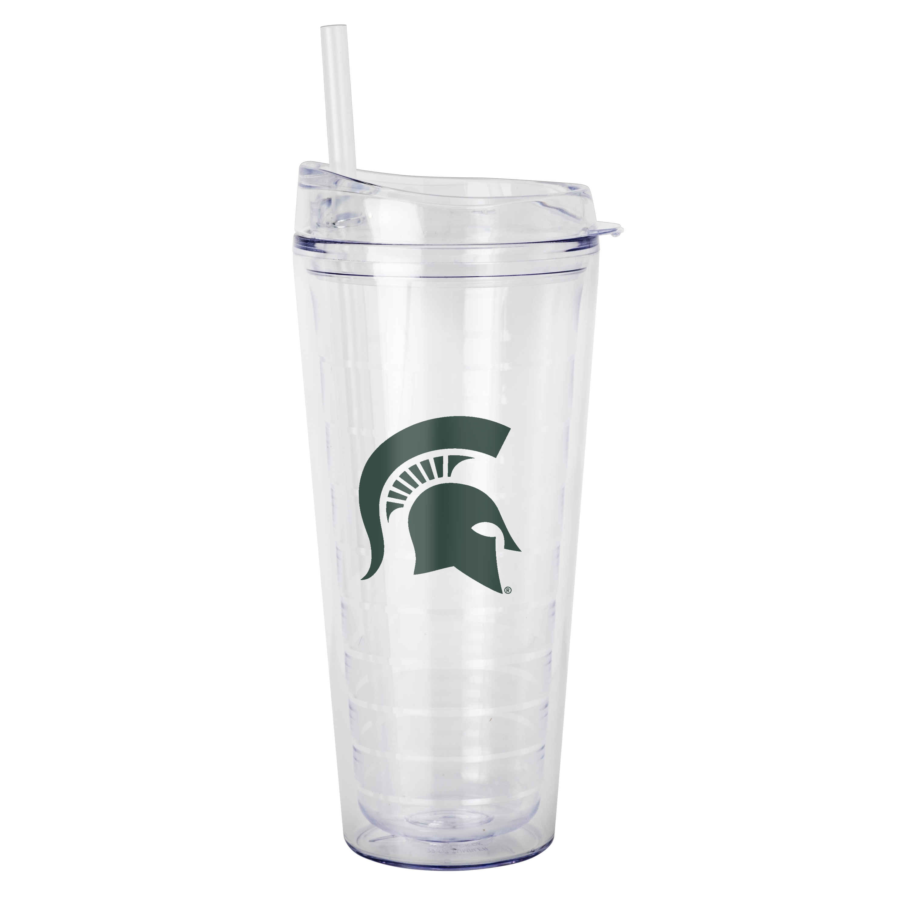 Michigan State Spartans 22oz Flipside Dbl Wall Clear Tumbler  