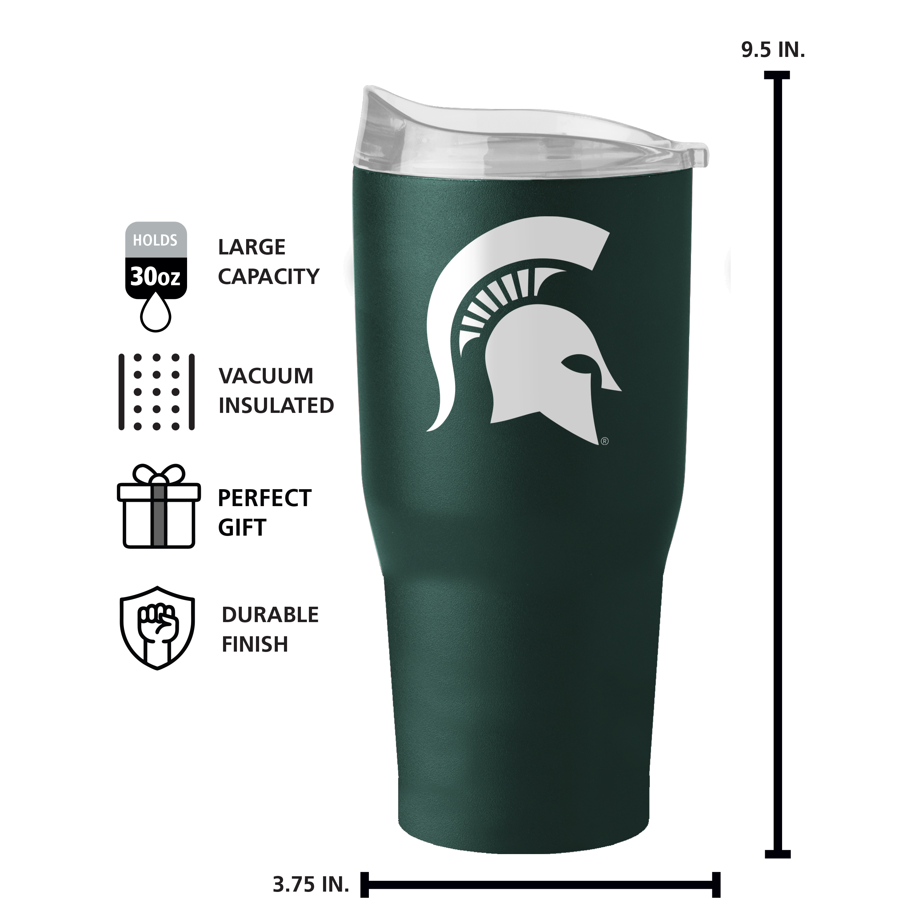 Michigan State Spartans 30oz Flipside Powder Coat Tumbler  