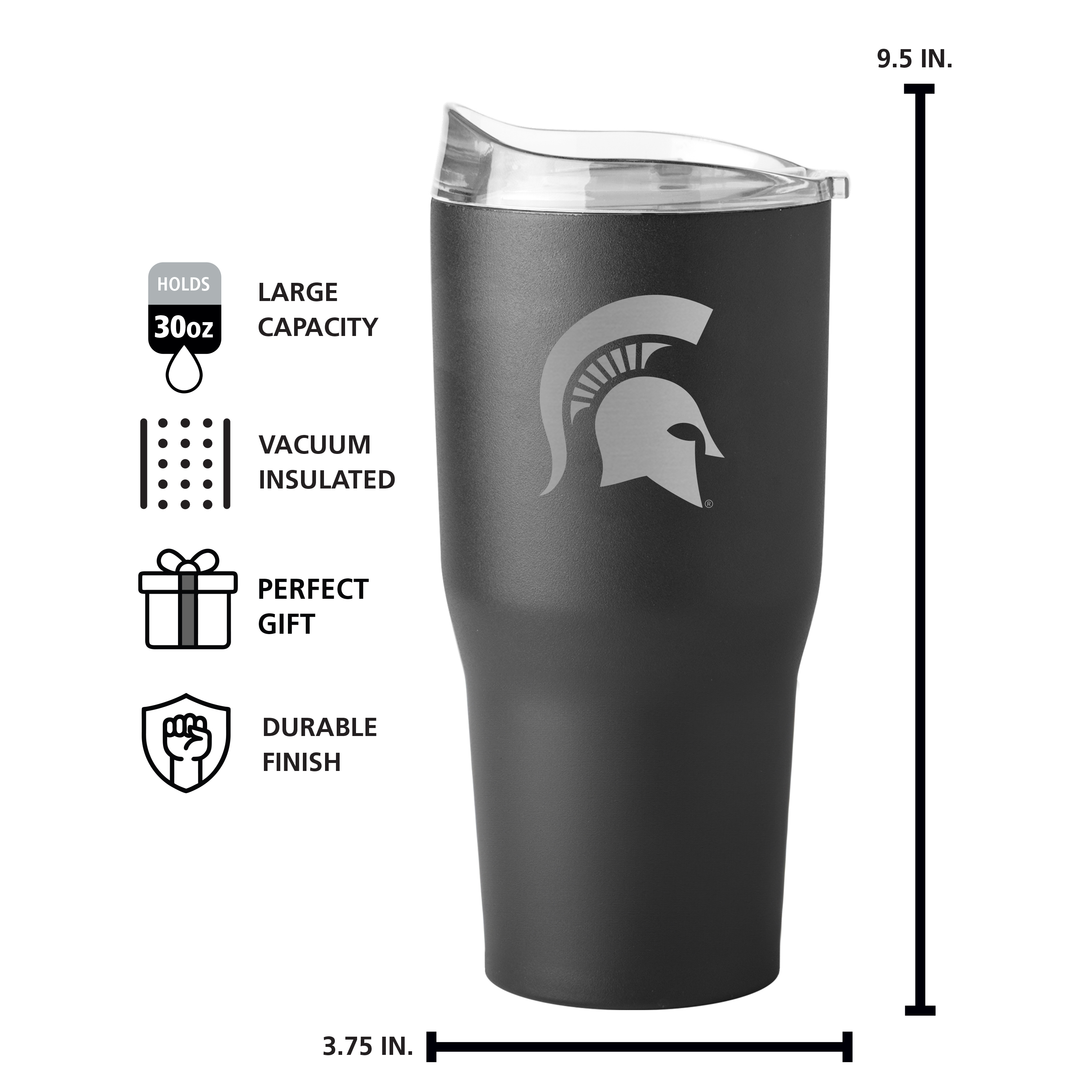 Michigan State Spartans 30oz Etch Powdercoat Tumbler  