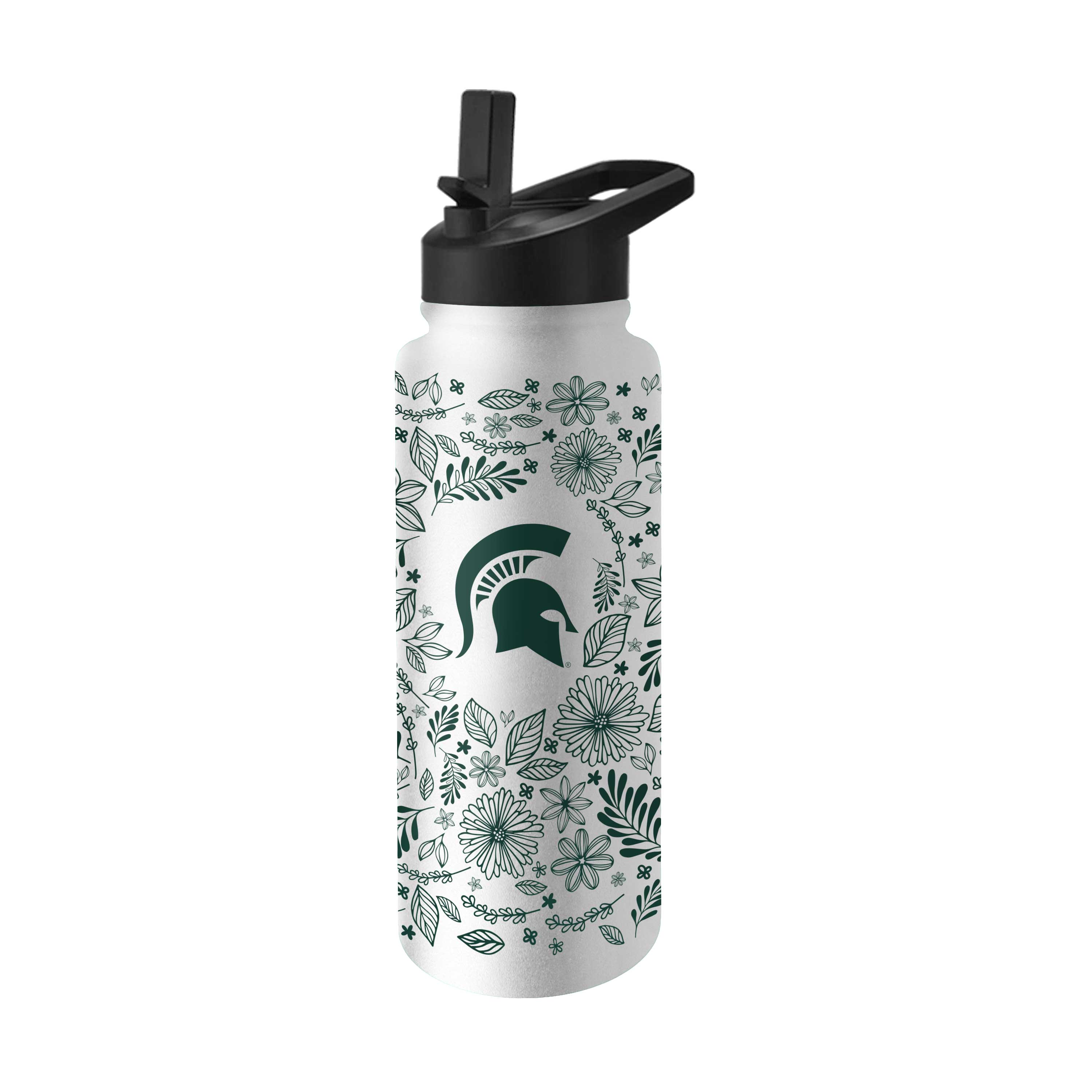 Michigan State Spartans Quencher Botanical Flip Top Water Bottle  