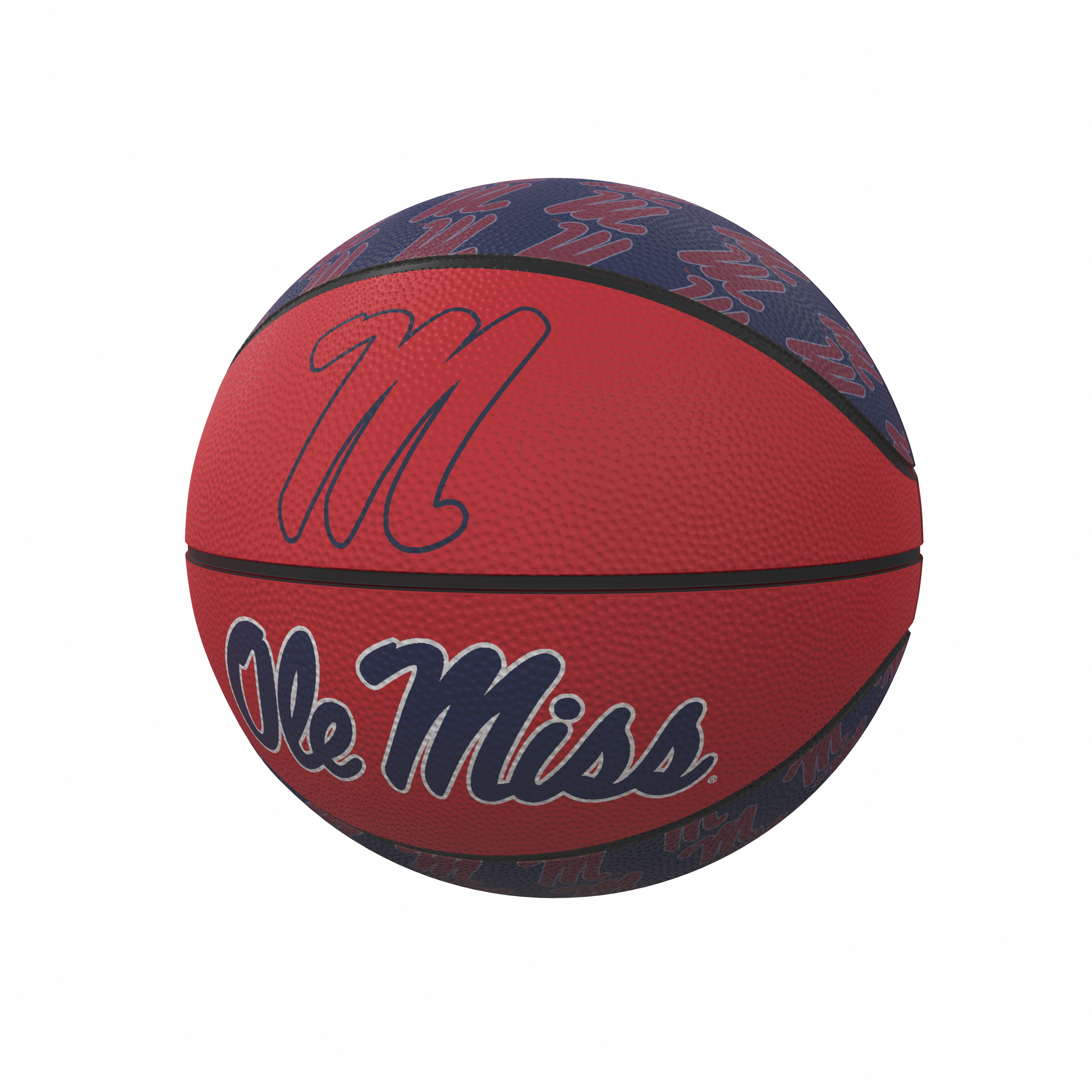 Ole Miss MIssissippi Rebels Repeating Logo Mini-Size Rubber Basketball  