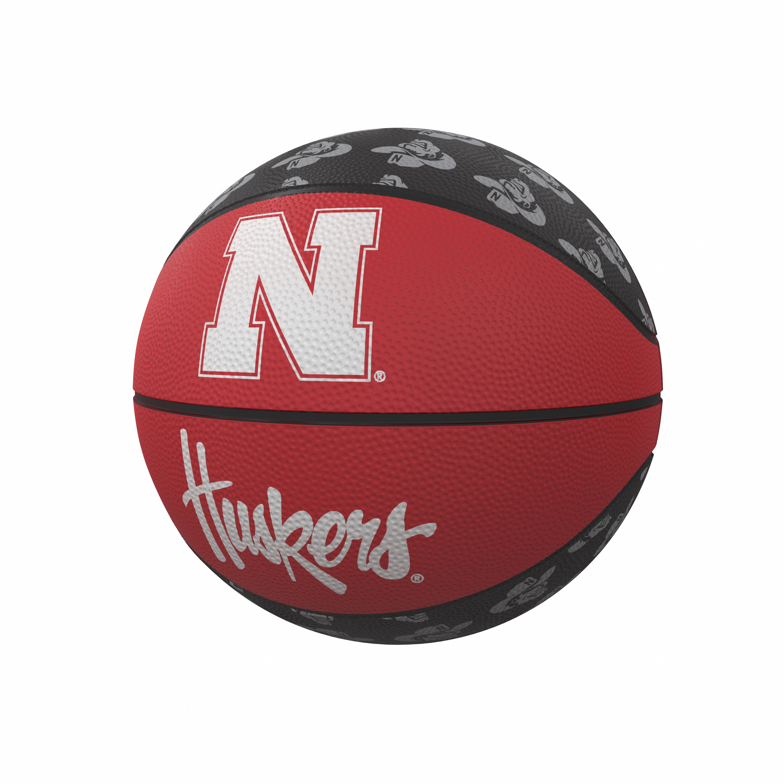 Nebraska Corn Huskers Repeating Logo Mini-Size Rubber Basketball  