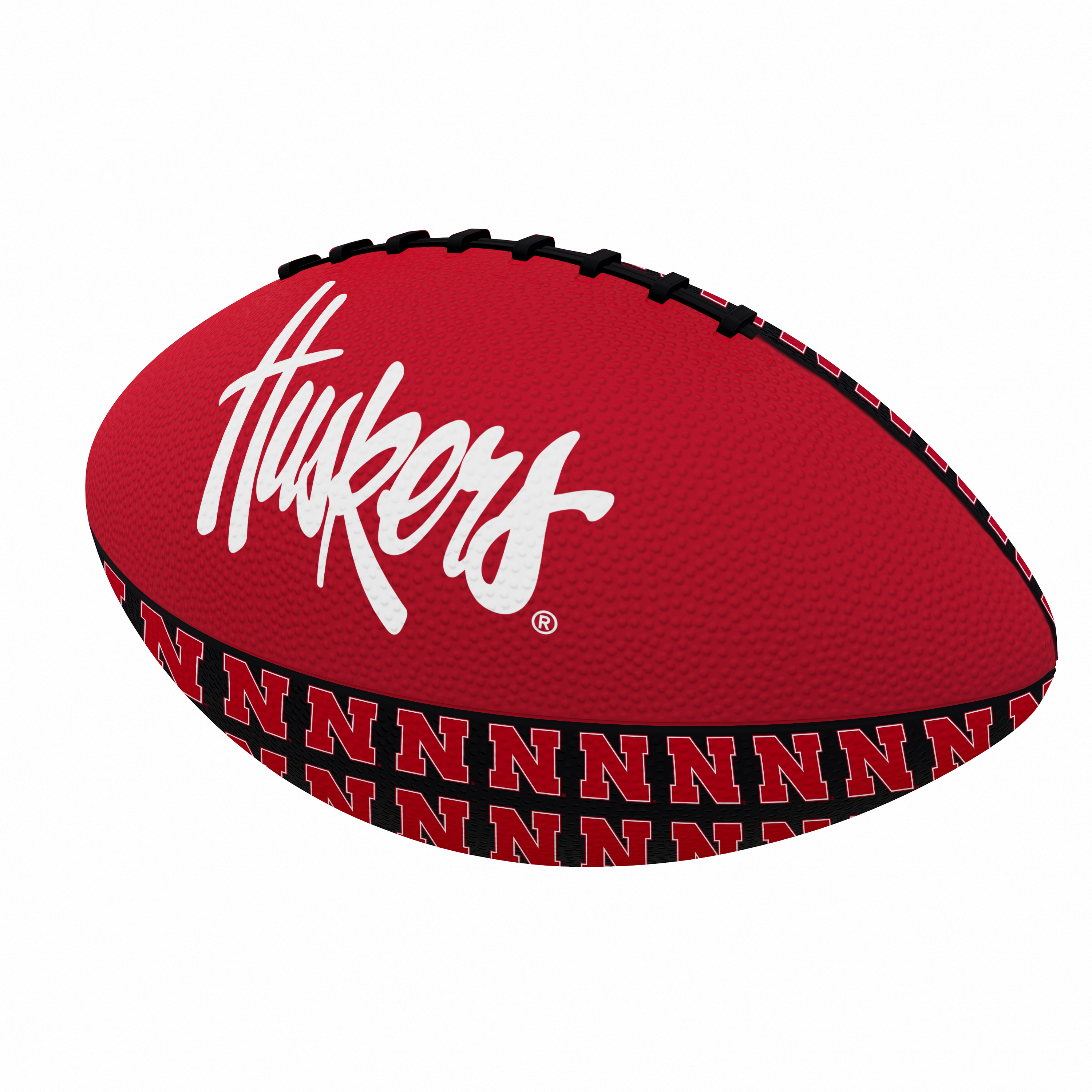 Nebraska Corn Huskers Repeating Mini-Size Rubber Football  