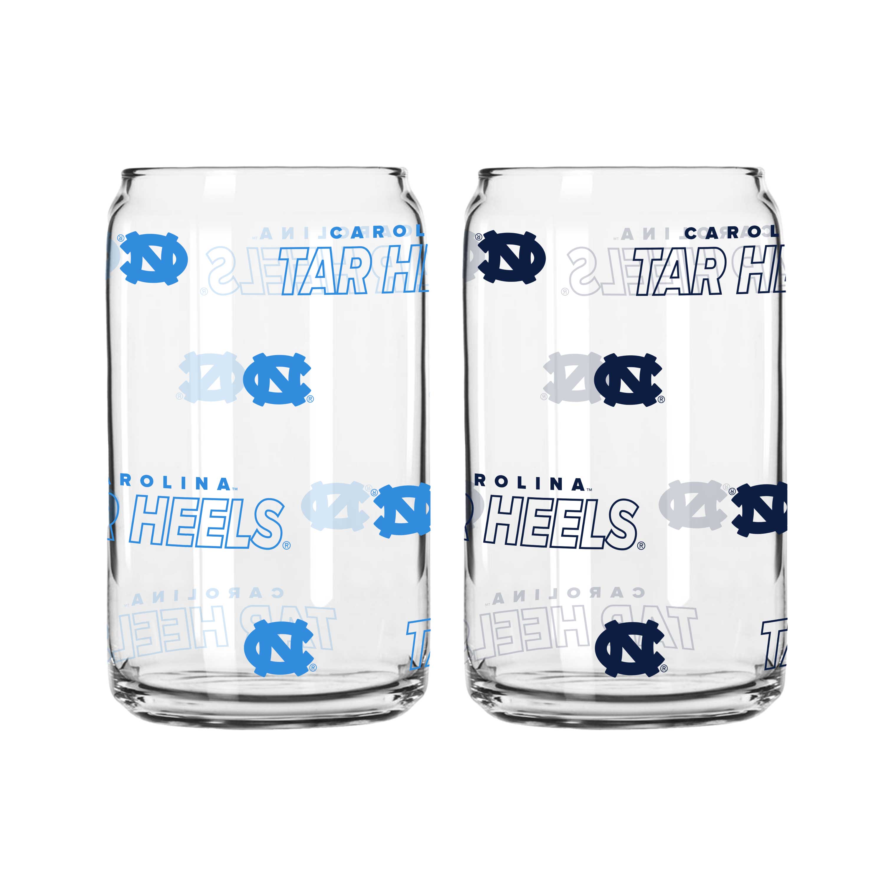 North Carolina 16oz Glass Can 2 Pack  