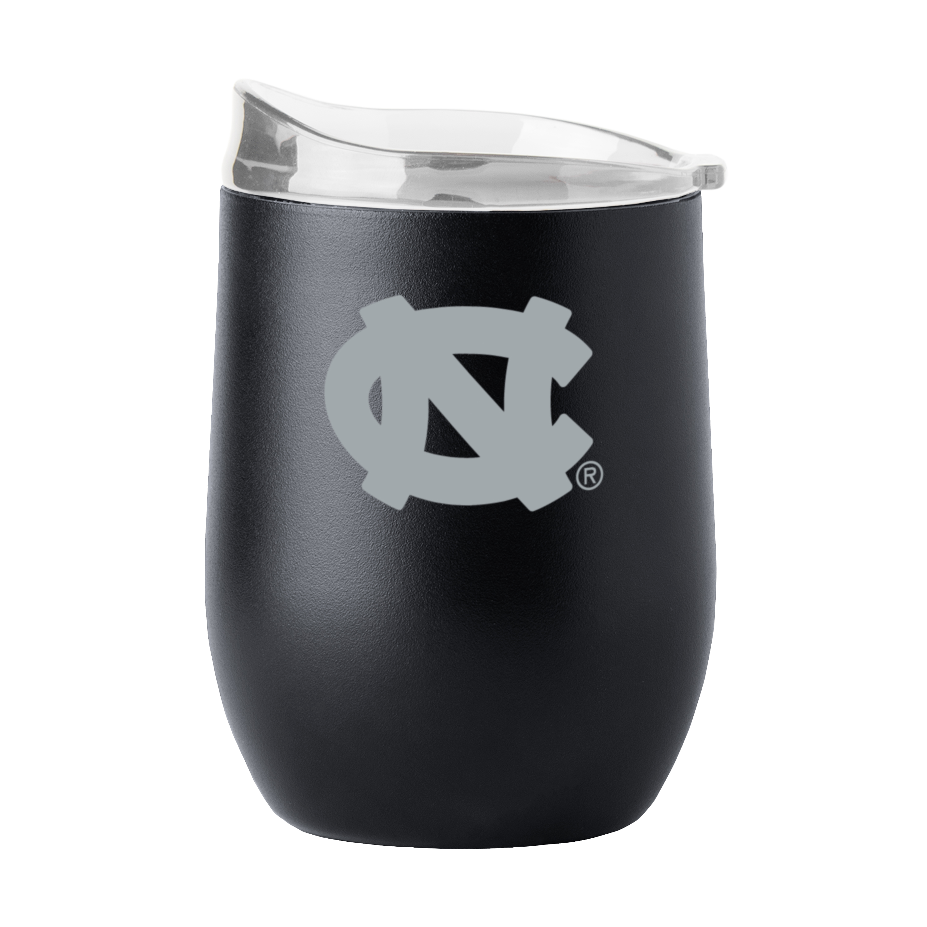North Carolina Tar Heels 16oz Black Etch Powder Coat Curved Bev  