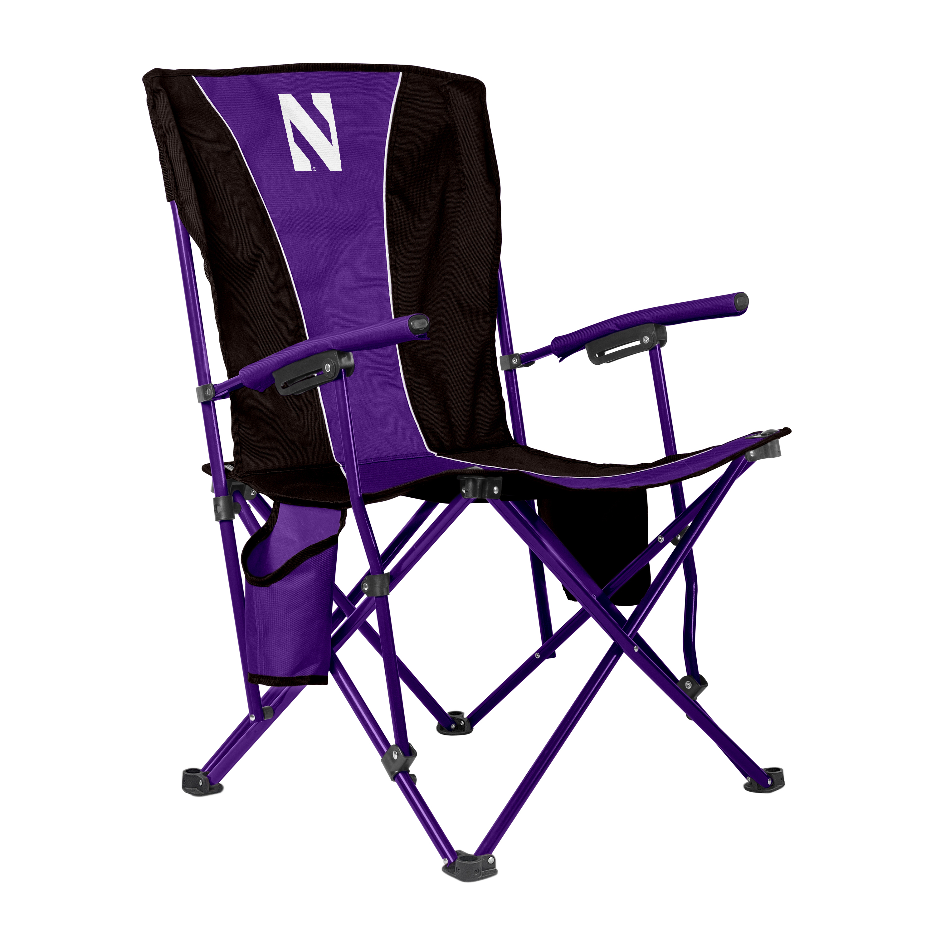 Northwestern Wildcats Big Boy  Hard Arm Folding Chair - Tailgate - Camping 
