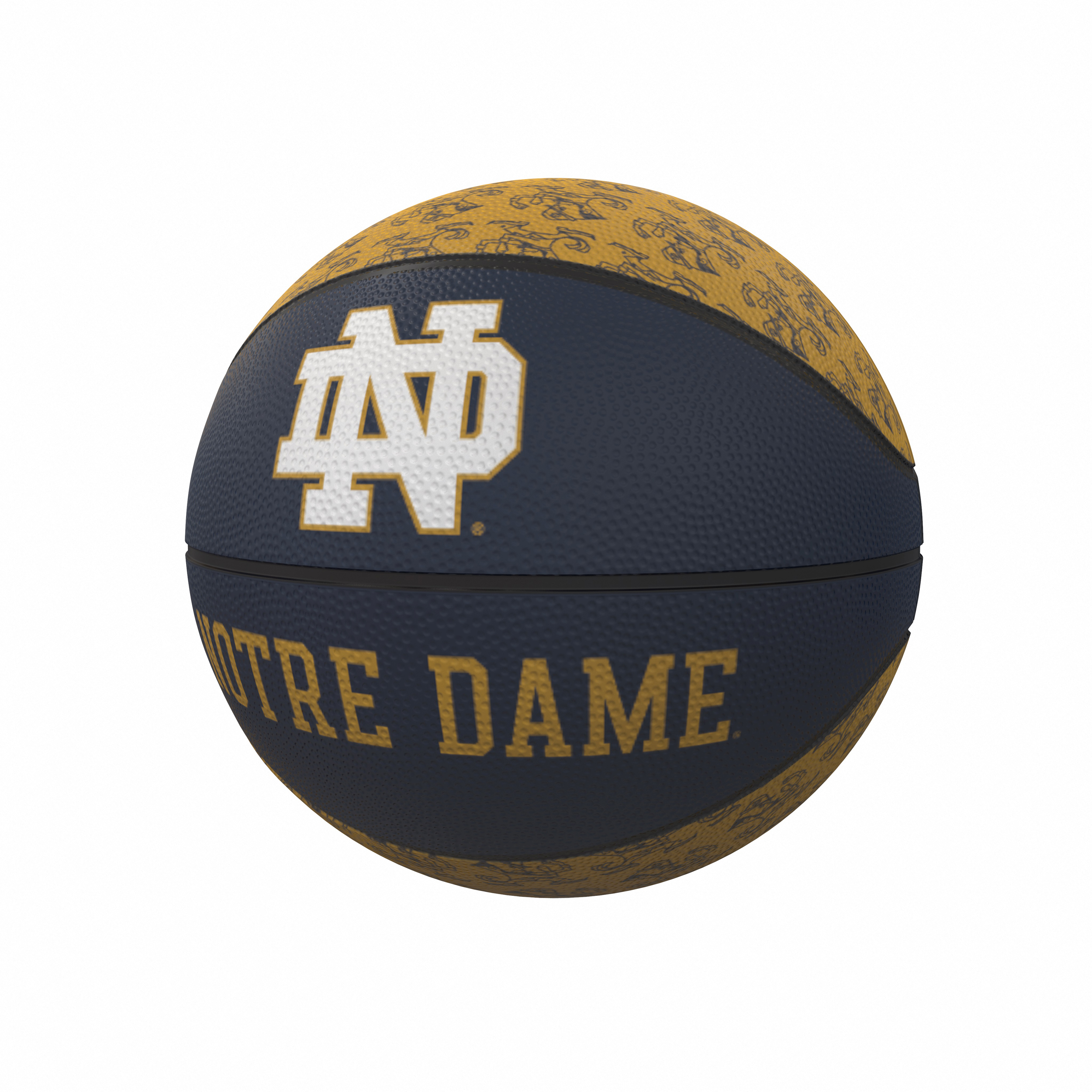 Notre Dame Fighting Irish Repeating Logo Mini-Size Rubber Basketball  