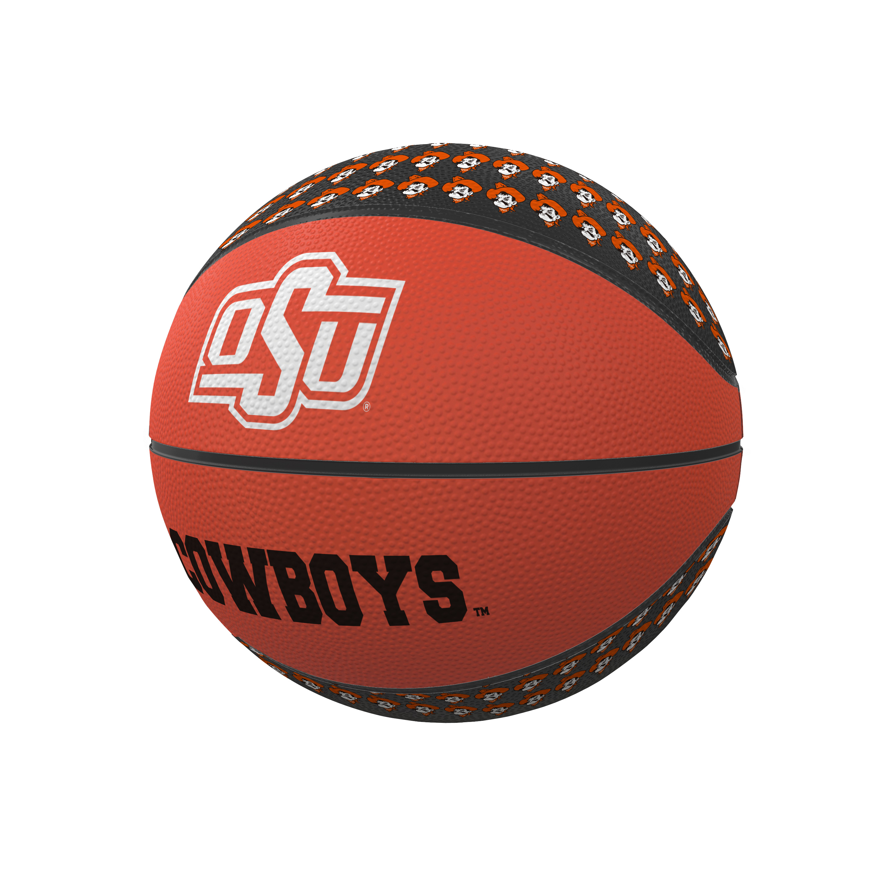 Oklahoma State Cowboys Repeating Logo Mini-Size Rubber Basketball  