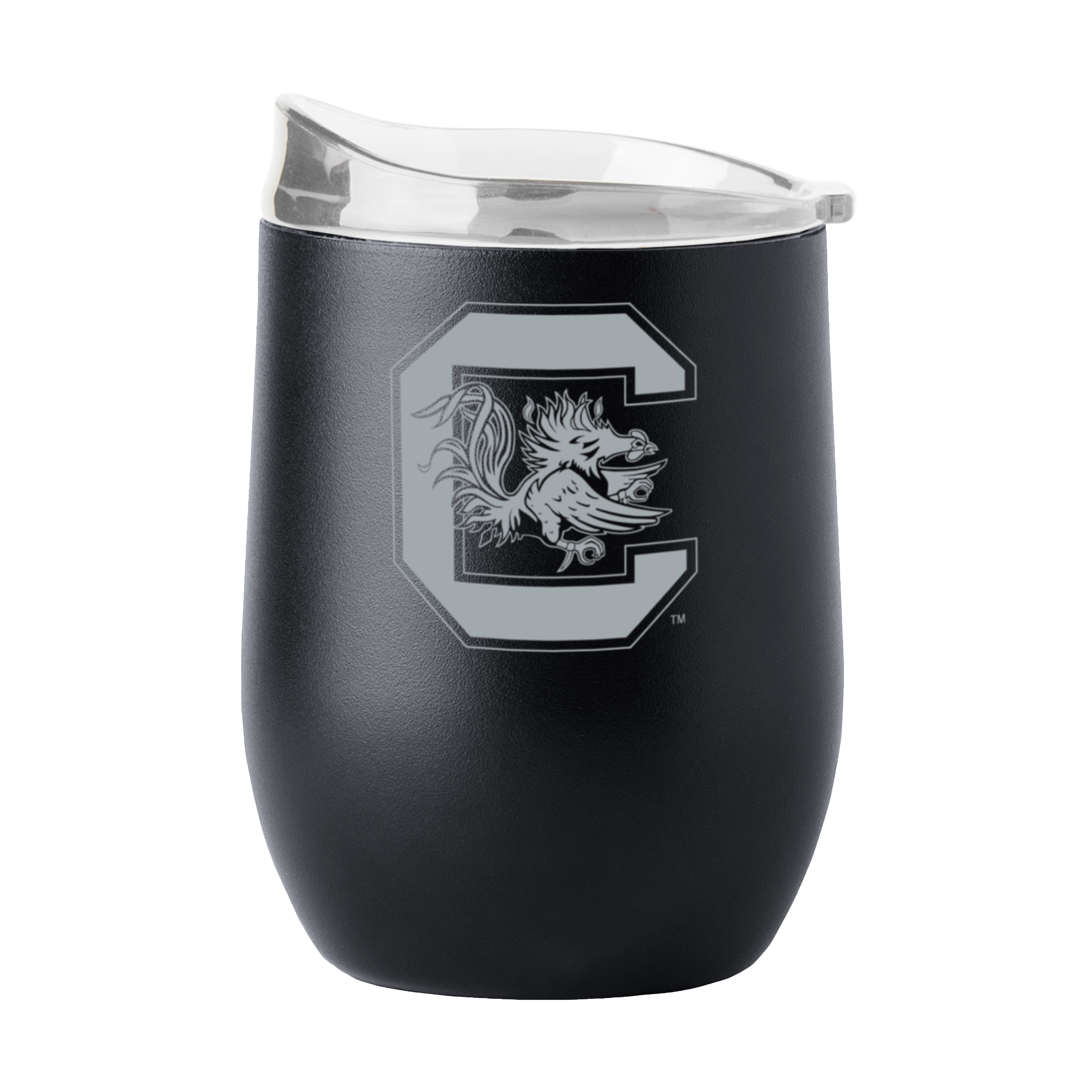 South Carolina Gamecocks 16oz Black Etch Powder Coat Curved Bev  