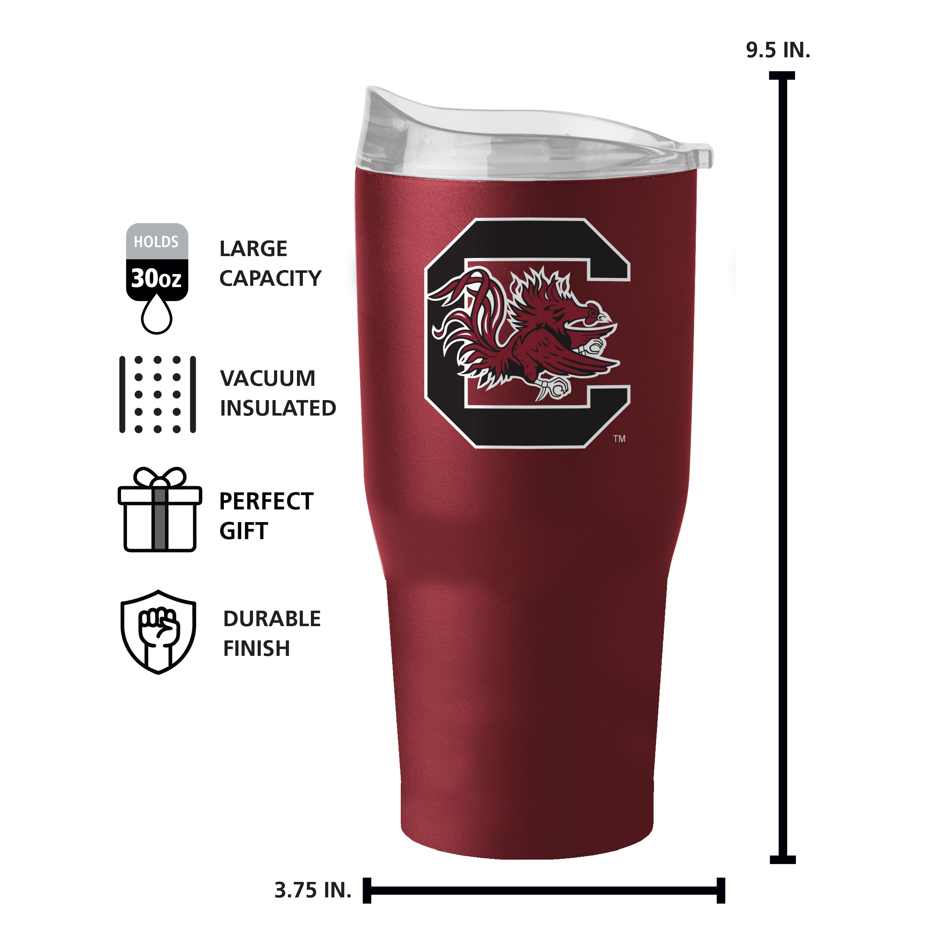 South Carolina Gamecocks 30oz Flipside Powder Coat Tumbler  