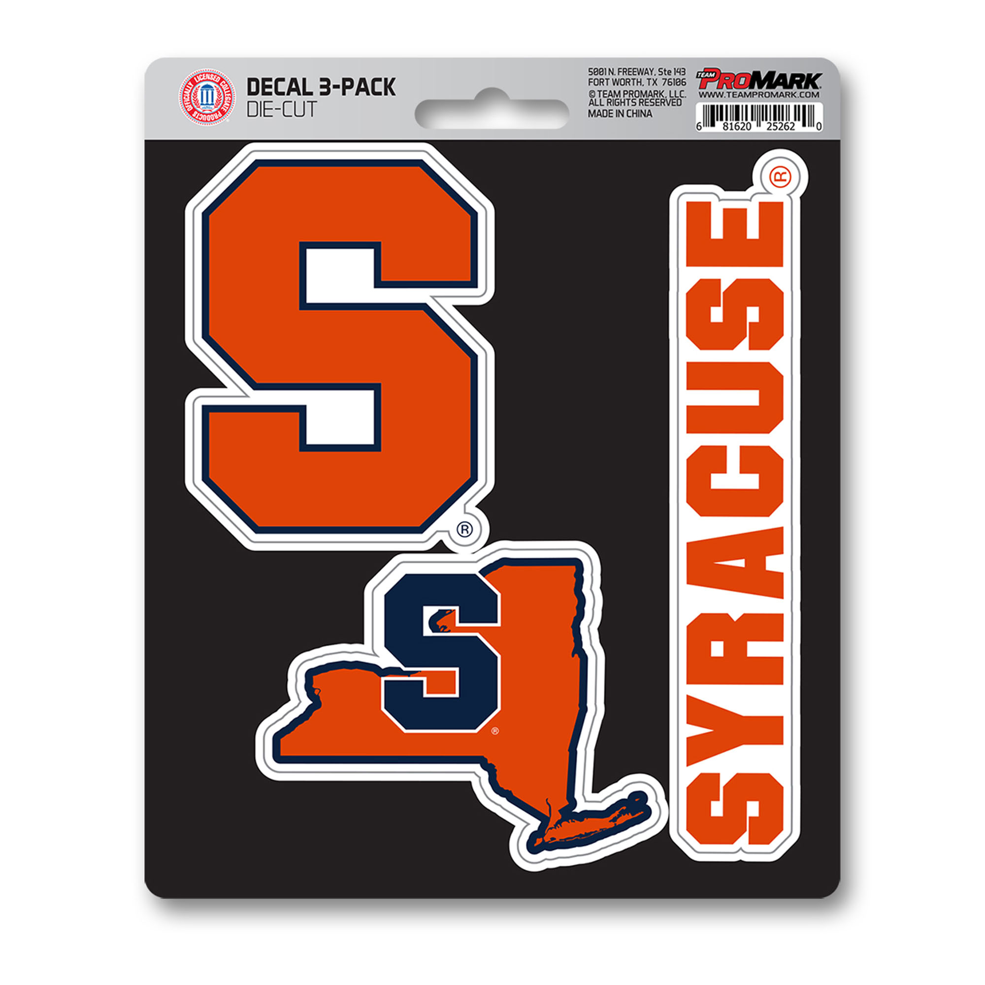 Syracuse Orange Decal 3-pk  