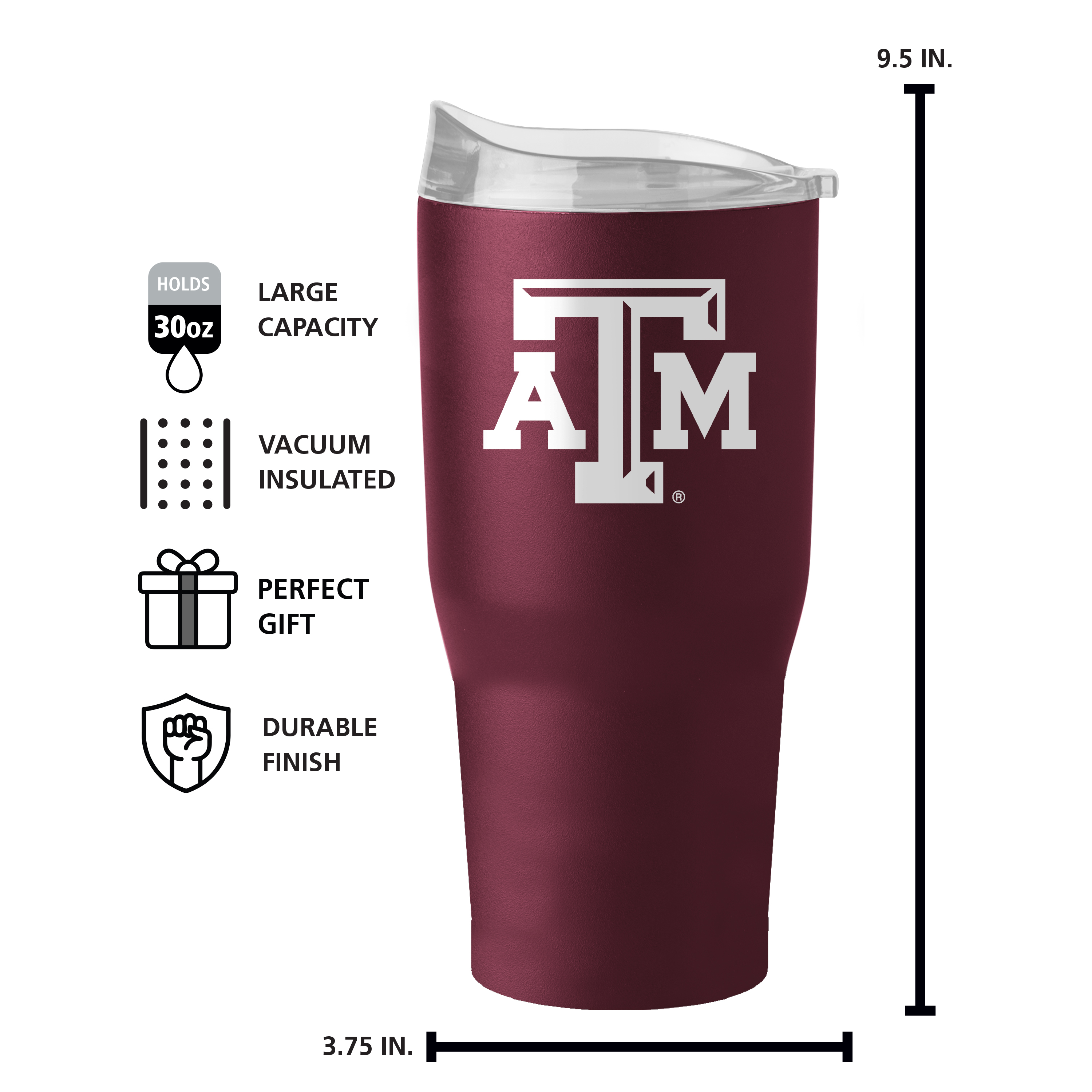 Texas A&M Aggies 30oz Flipside Powder Coat Tumbler  