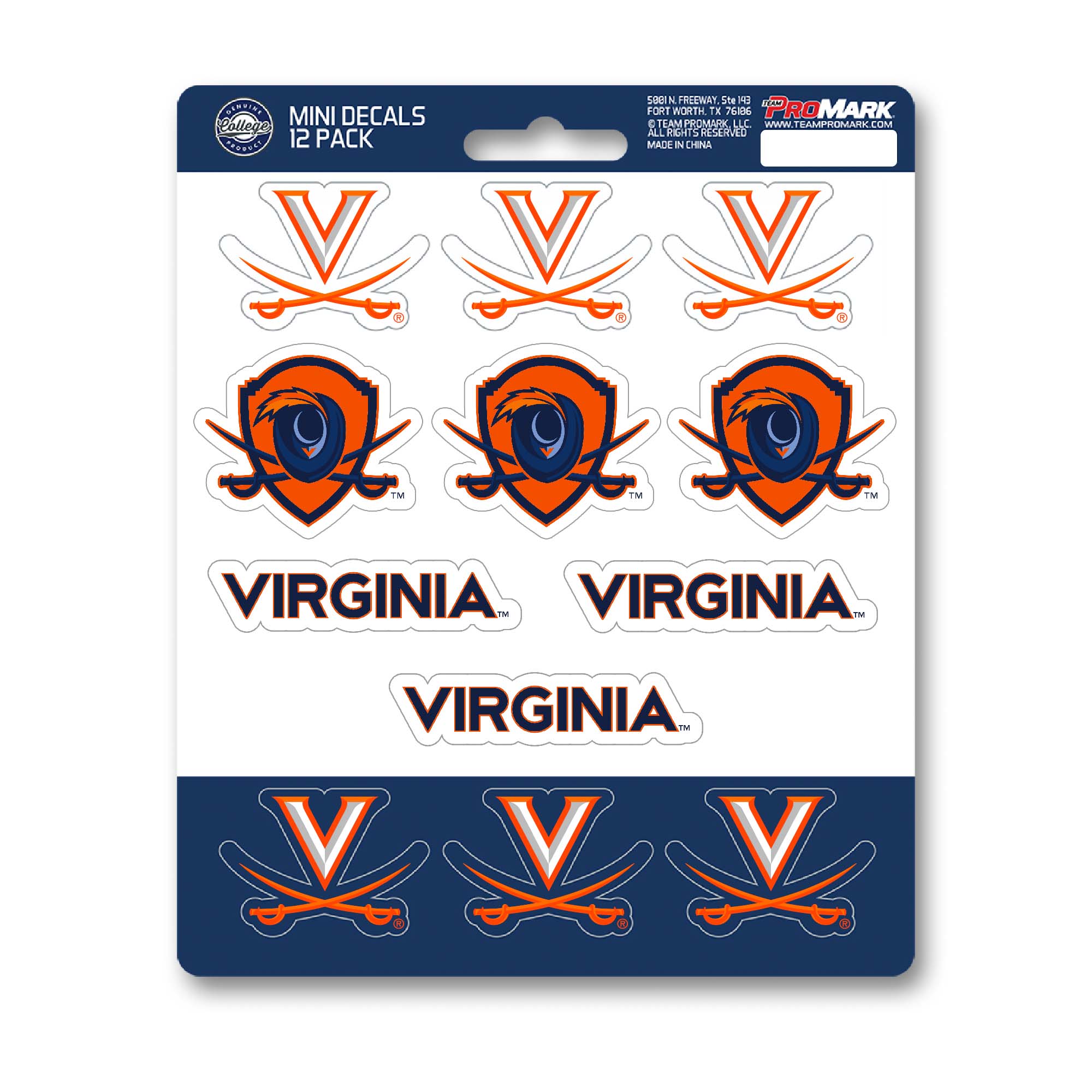 University of Virginia Decal 3-pk  