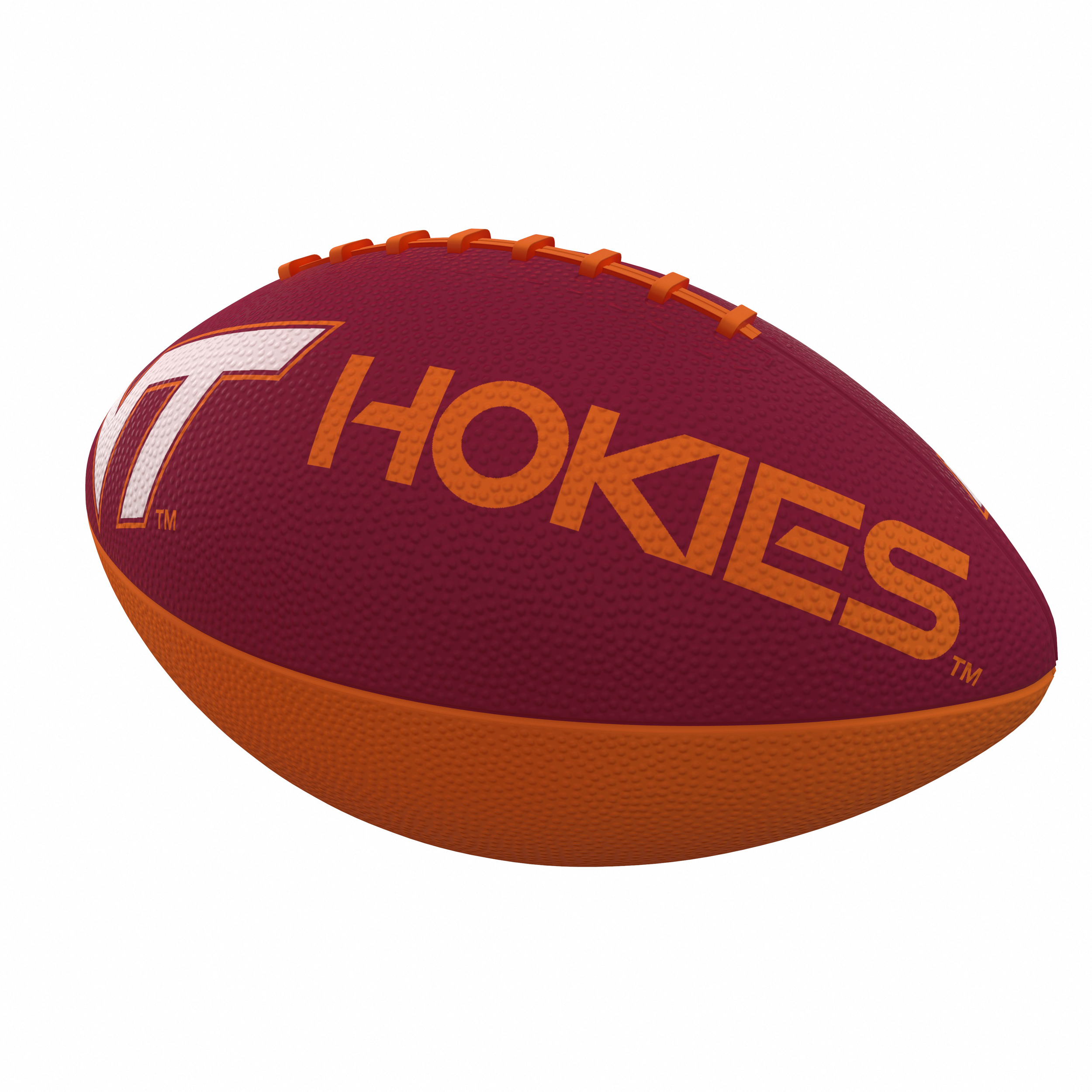 Virginia Tech Hokies Combo Logo Junior-Size Rubber Football  