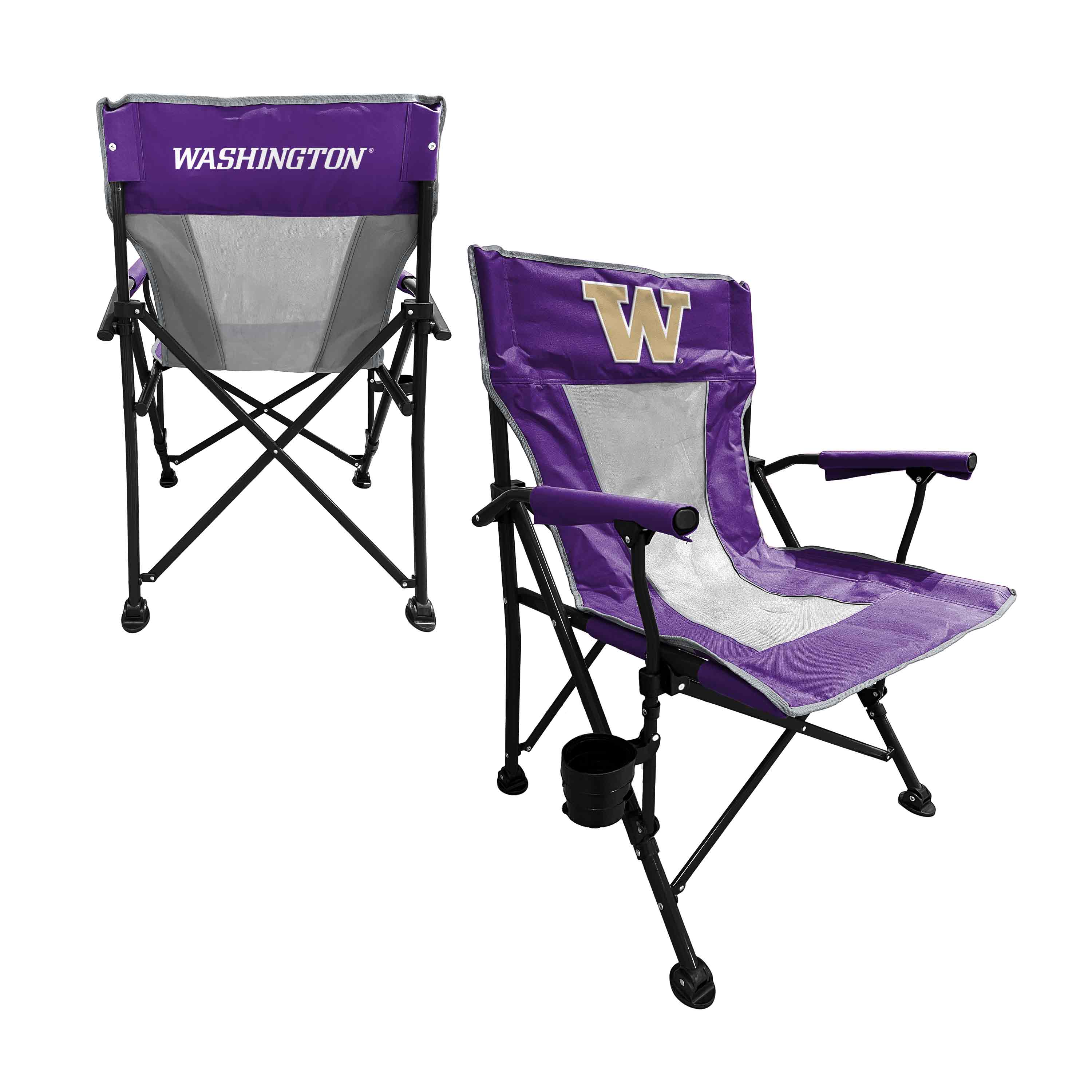 Washington Huskies Hard Arm Folding Chair - Tailgate - Camping 