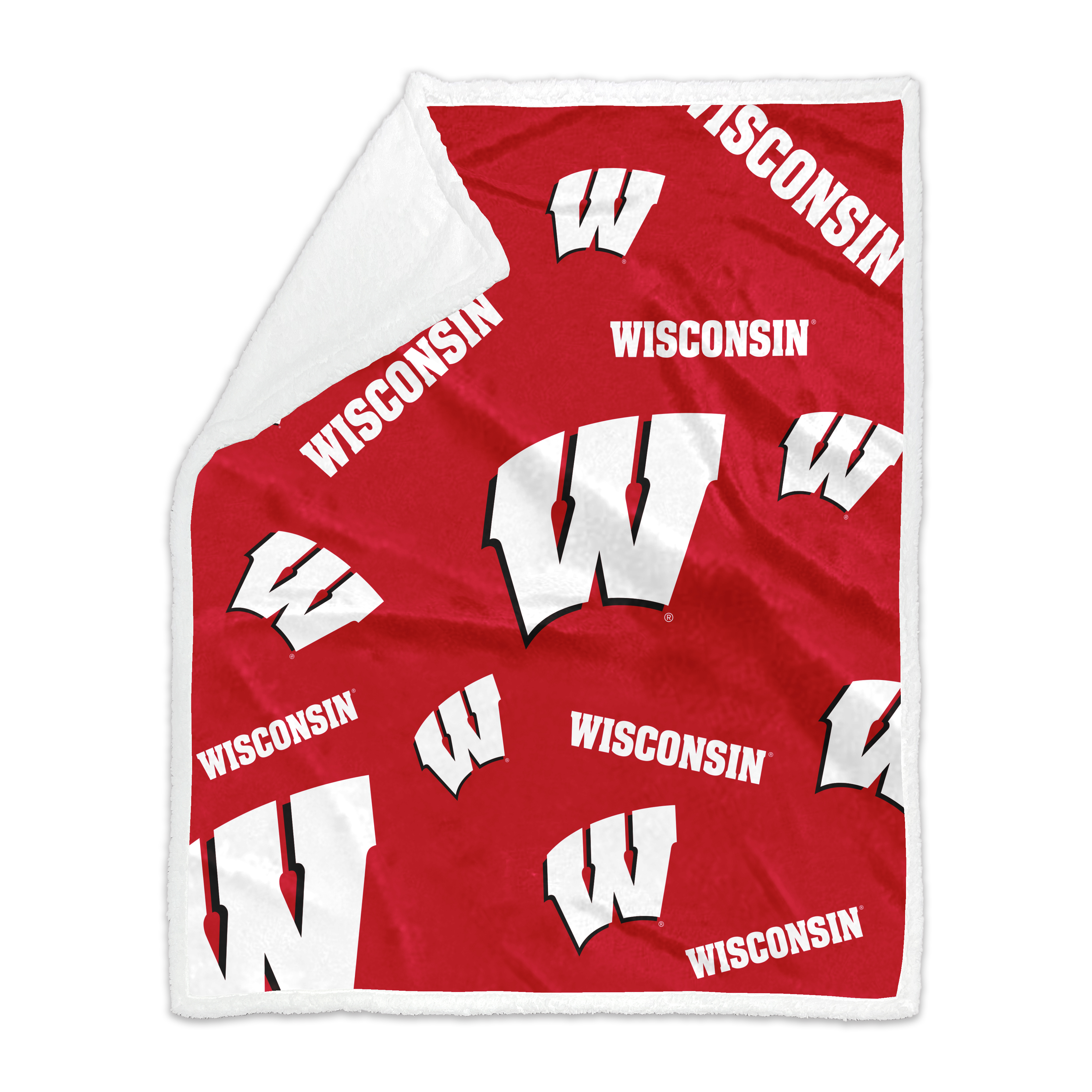 Wisconsin 50x60 Plush Sherpa Throw  
