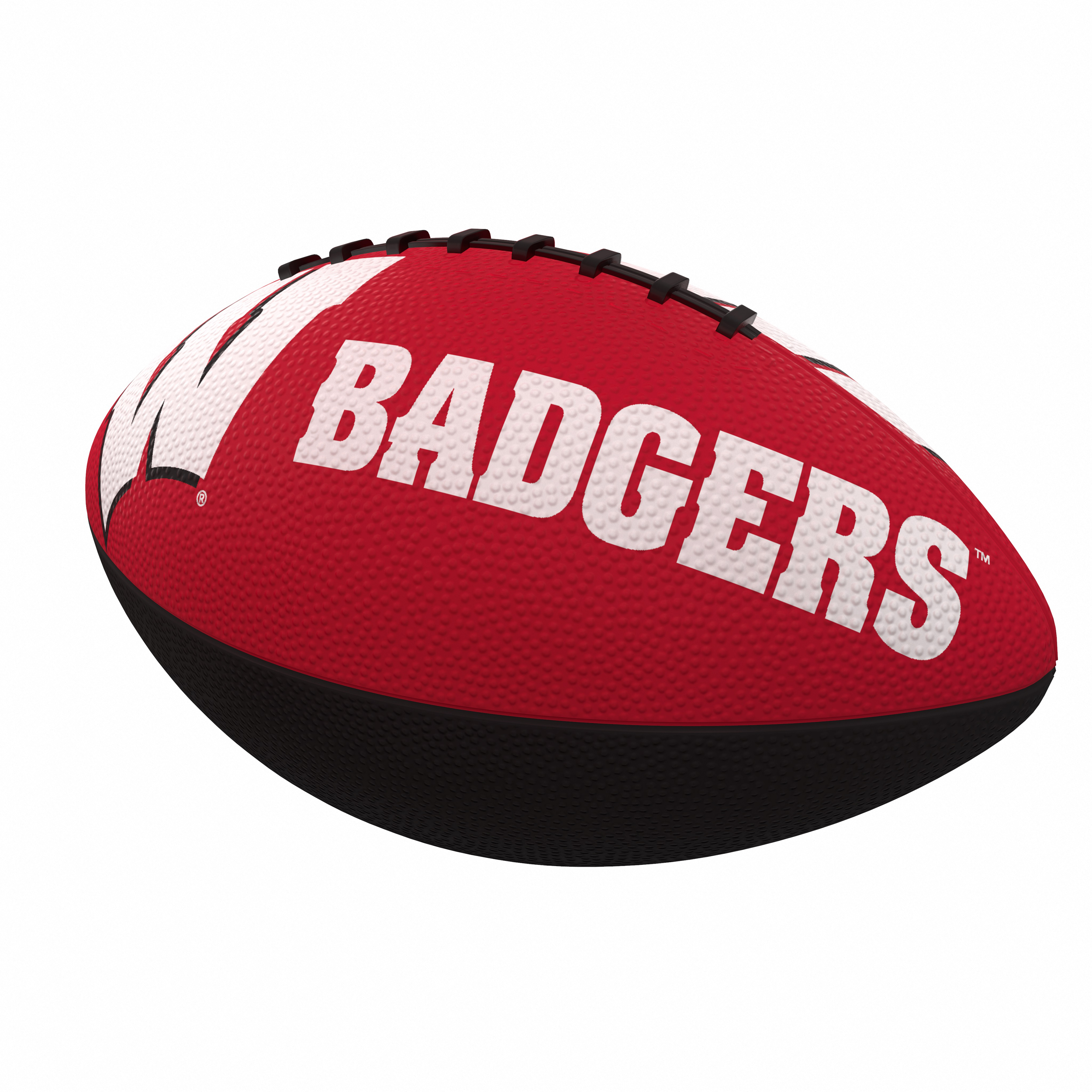 Wisconsin Badgers Combo Logo Junior-Size Rubber Football  